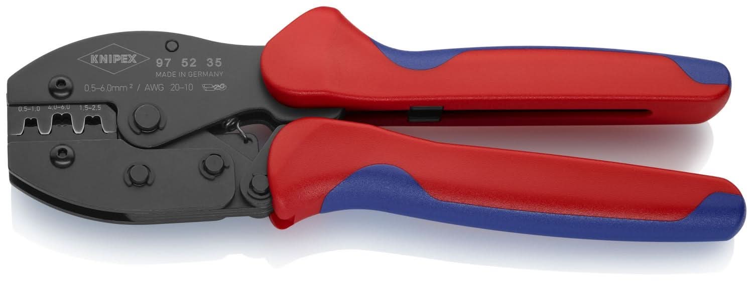 Knipex 97 52 35 Crimping Pliers For Non-Insulated Open Plug-Type Connectors (Plug Width 4.8 and 6.3 mm)