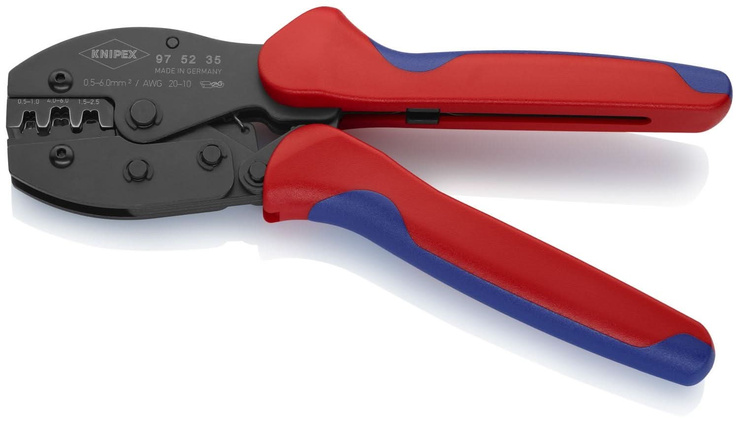 Knipex 97 52 35 Crimping Pliers For Non-Insulated Open Plug-Type Connectors (Plug Width 4.8 and 6.3 mm)