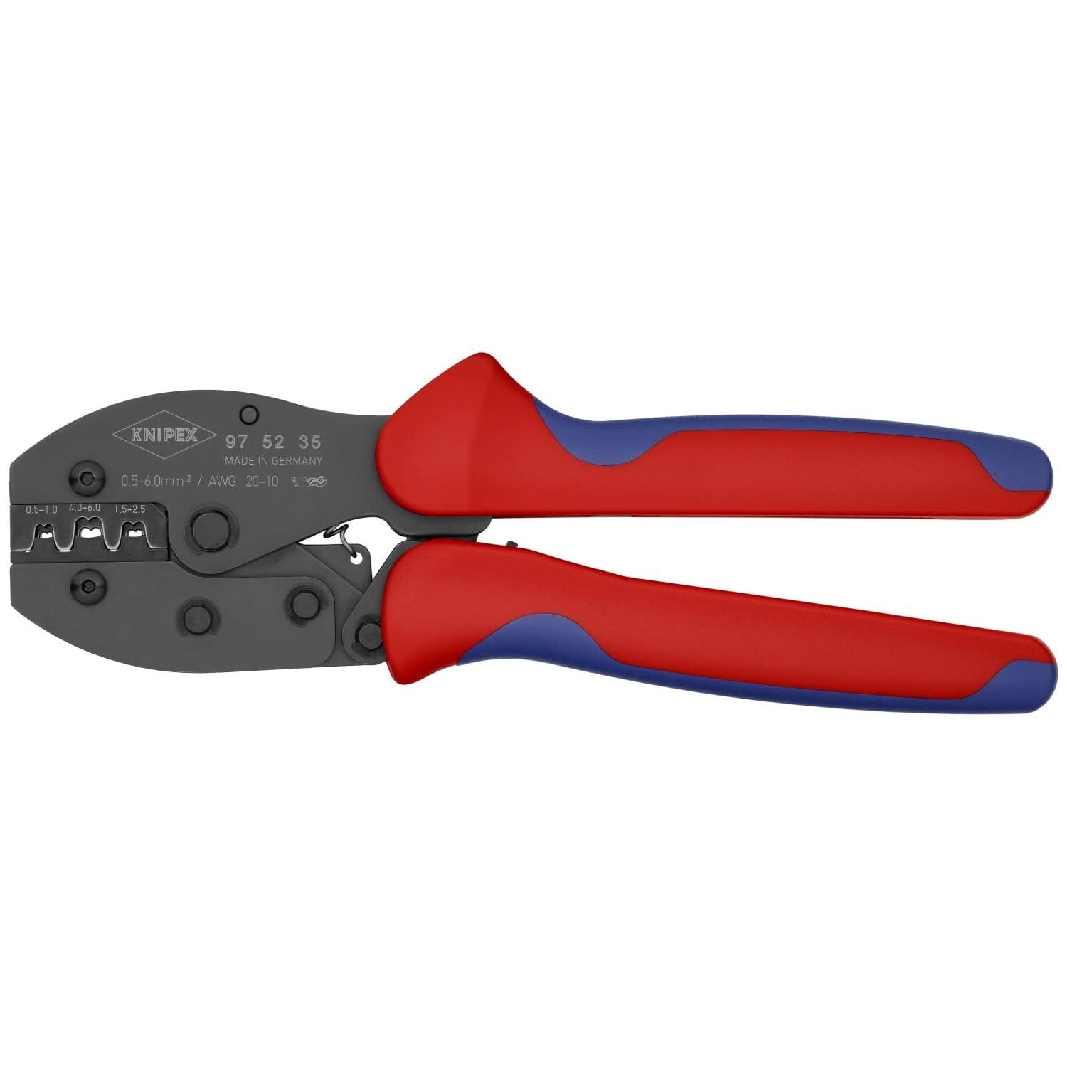 Knipex 97 52 35 Crimping Pliers For Non-Insulated Open Plug-Type Connectors (Plug Width 4.8 and 6.3 mm)