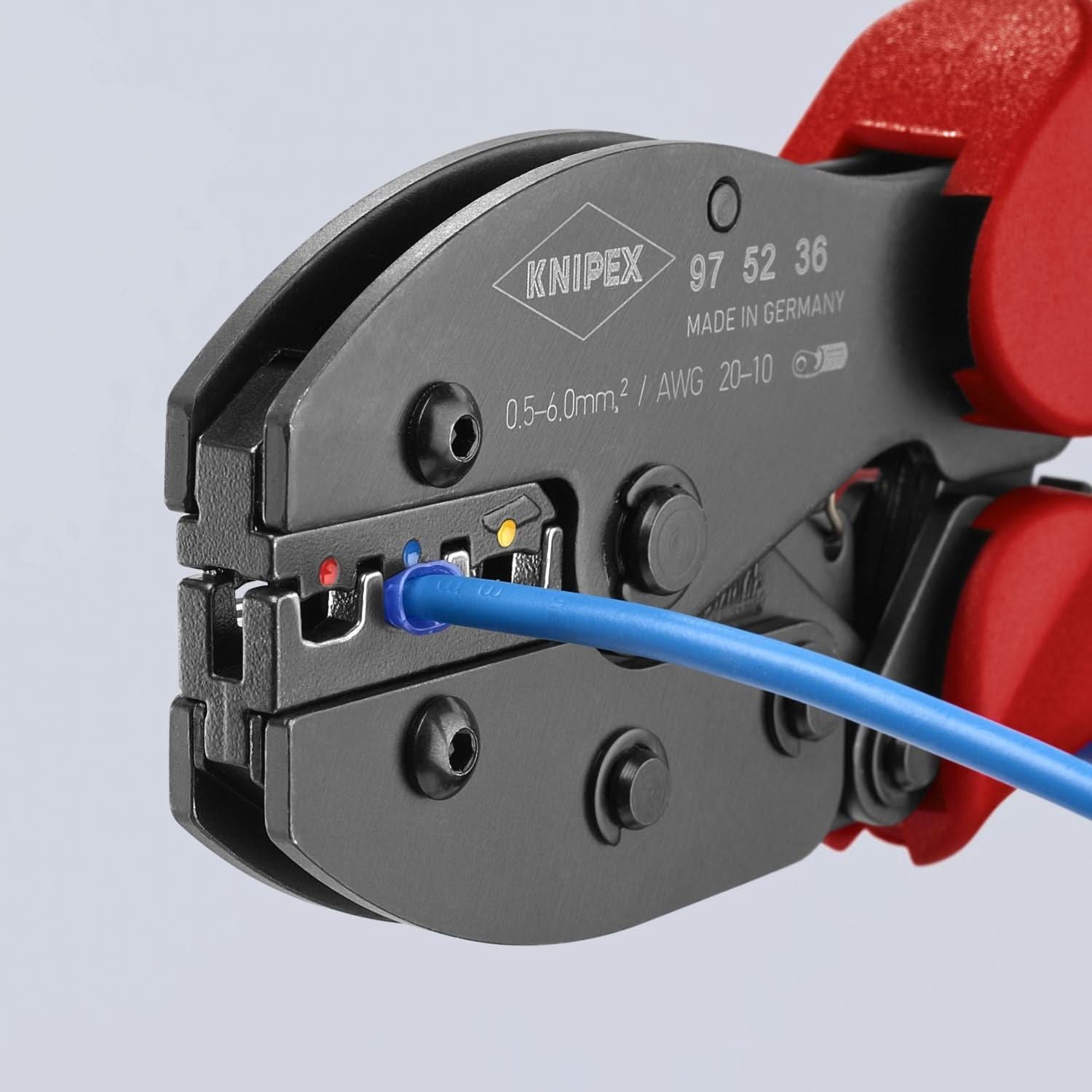 Knipex 97 52 36 Crimping Pliers For Insulated Terminals, Plug