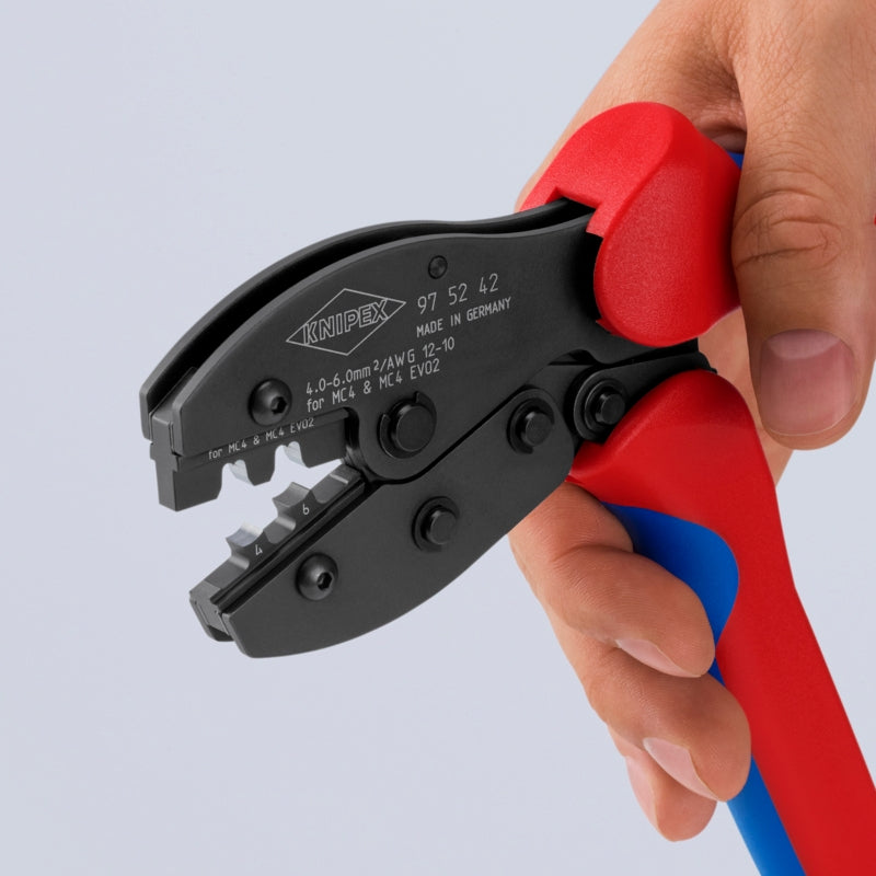Knipex 97 52 42 PRECIFORCE MC4/MC4 EVO 2 Crimping Pliers, 8-1/2 in.