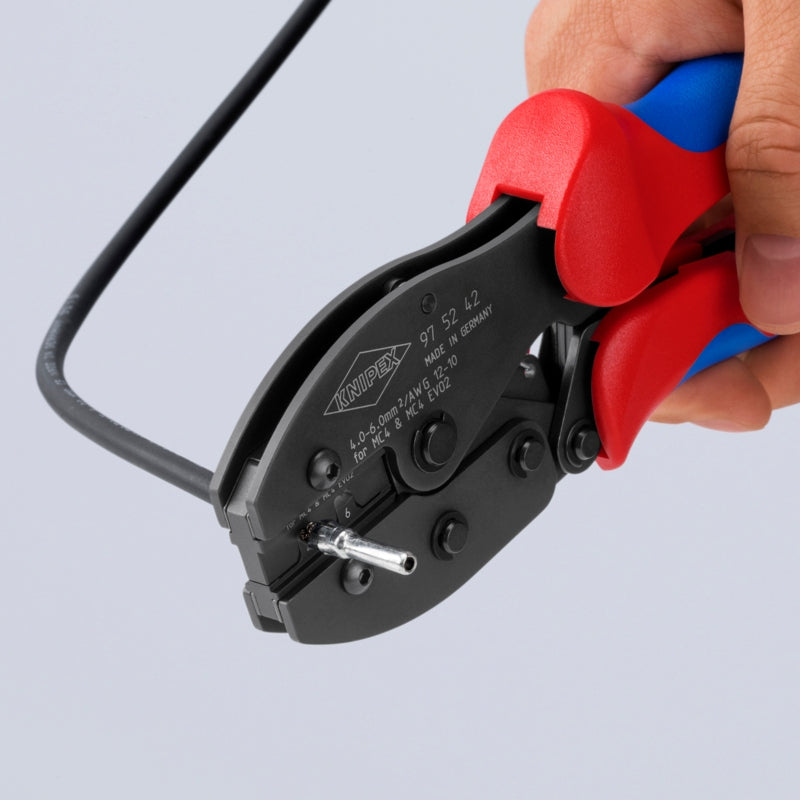 Knipex 97 52 42 PRECIFORCE MC4/MC4 EVO 2 Crimping Pliers, 8-1/2 in.