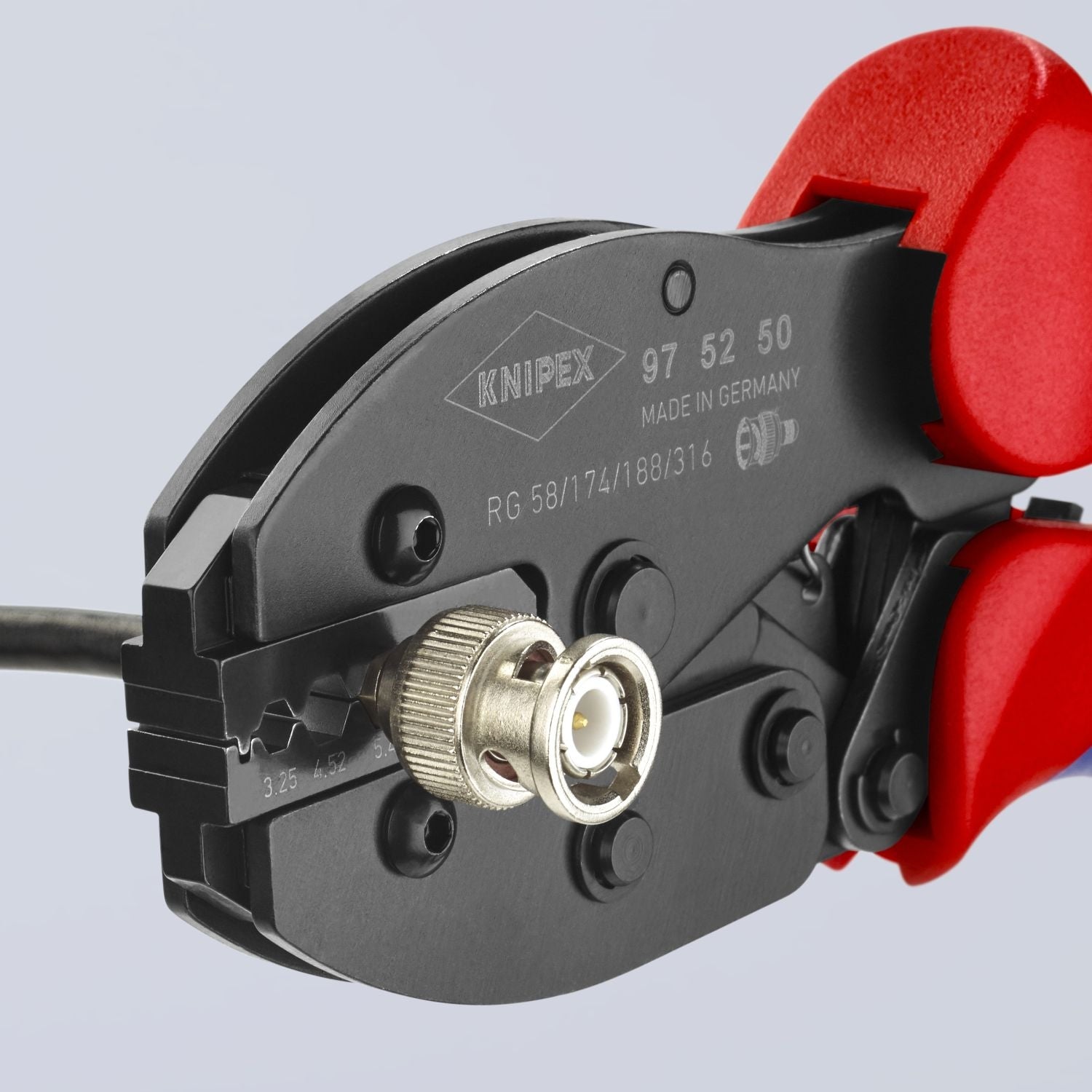 Knipex 97 52 50 Crimping Pliers For COAX, BNC and TNC Connectors For RG58/174/188/316