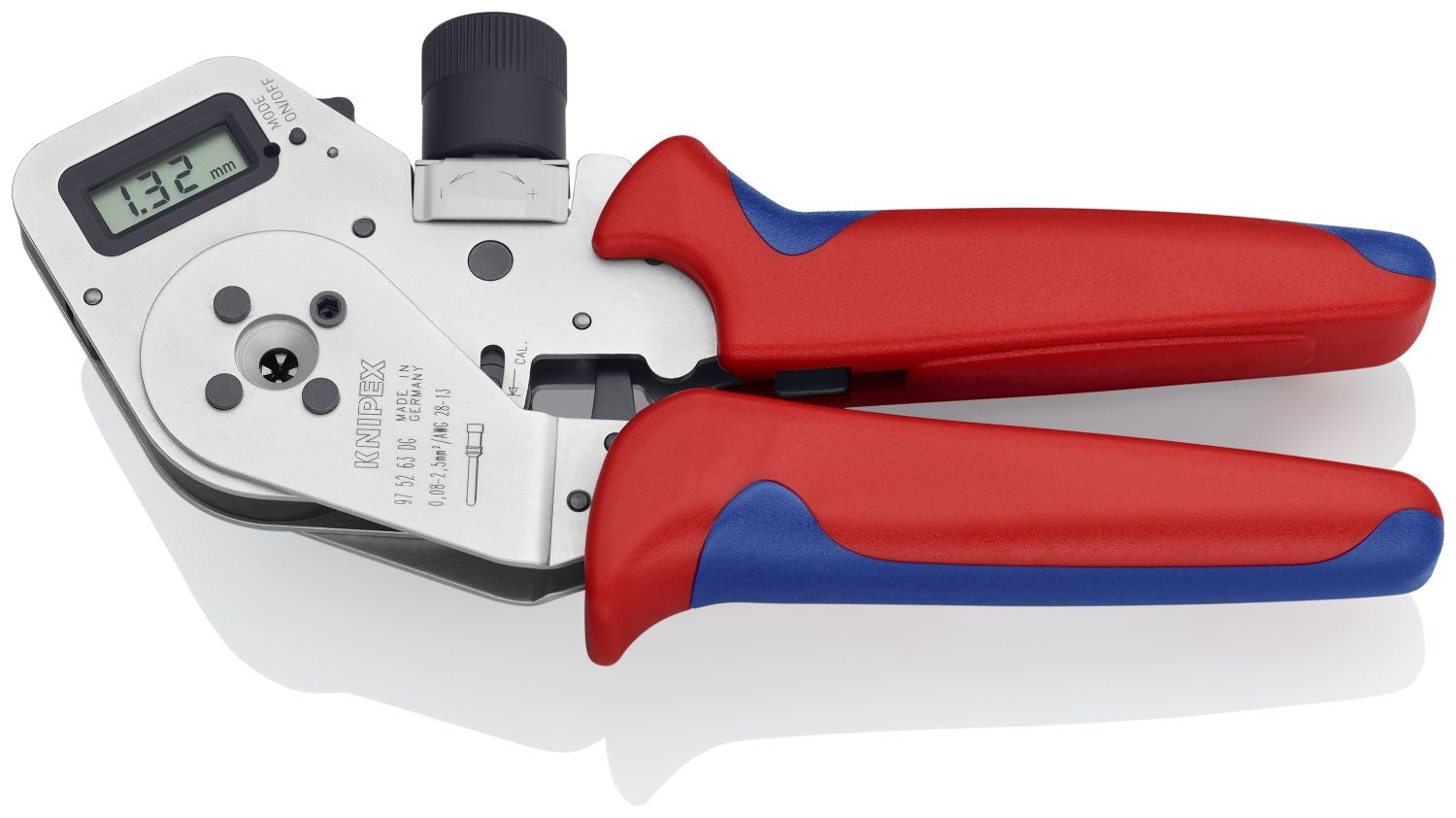 Knipex 97 52 63 DG Digital Crimping Pliers - Four-Mandrel For Turned Contacts