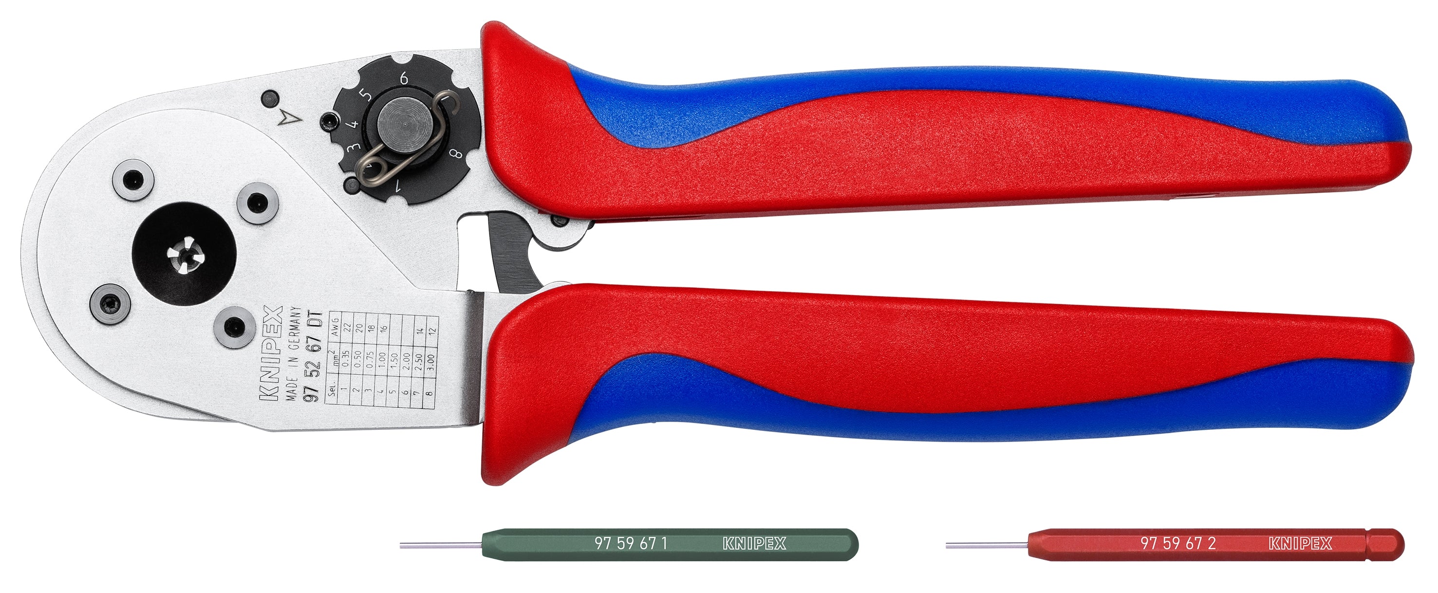 Knipex 97 52 67 DT Crimping Pliers - Four-Mandrel For DT Contacts