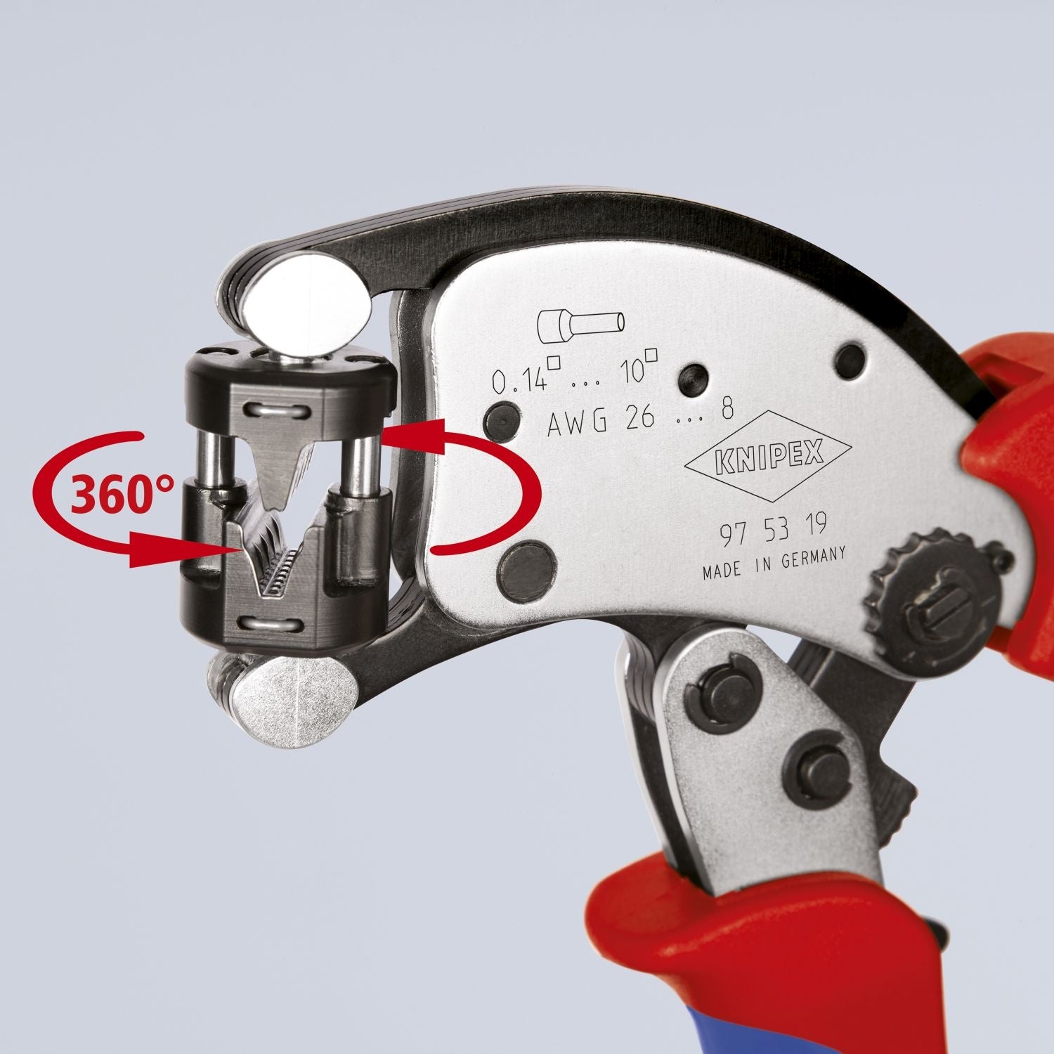 Knipex 97 53 19 8" KNIPEX Twistor T Self-Adjusting Crimping Pliers for Wire Ferrules