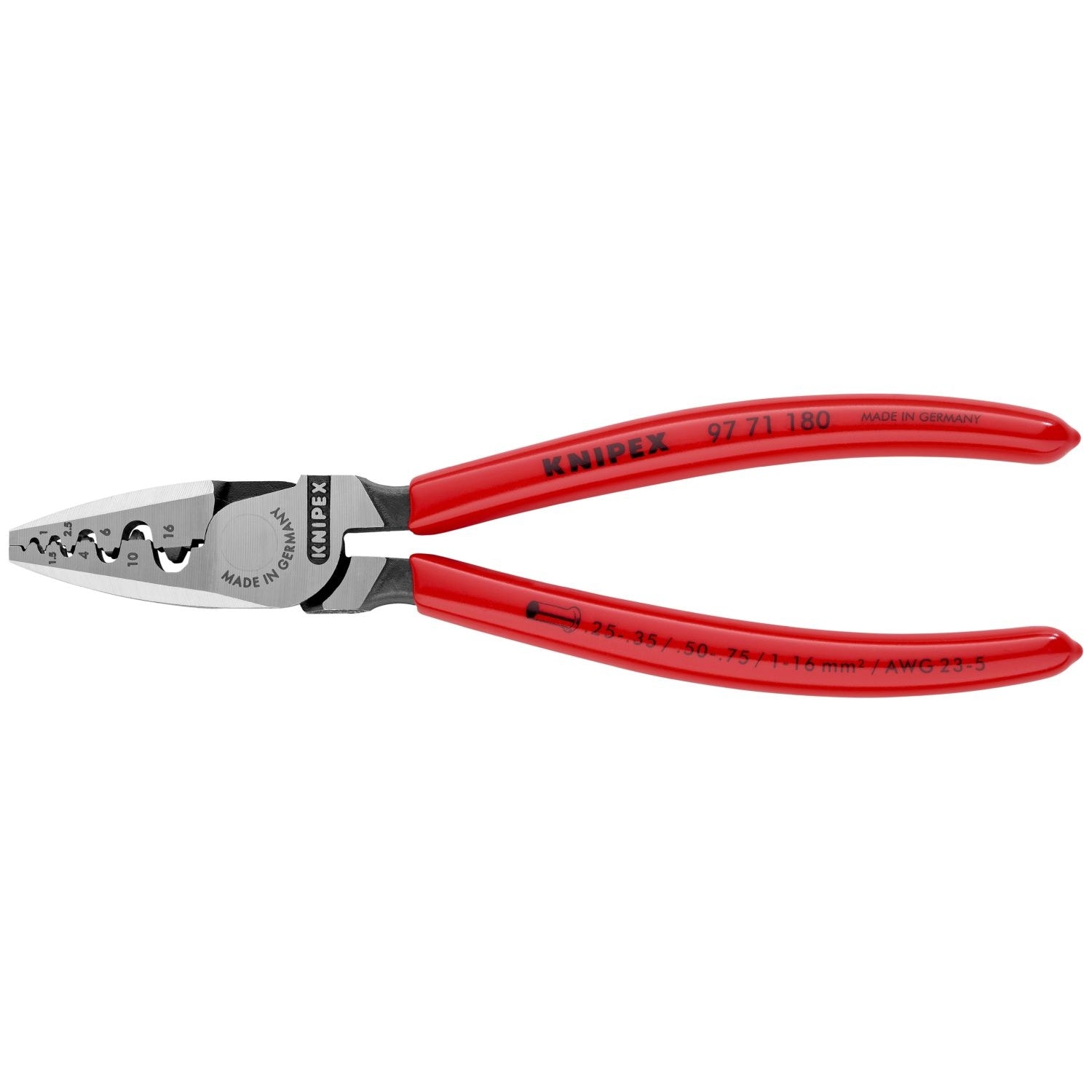 Knipex 97 71 180 Crimping Pliers for Wire Ferrules