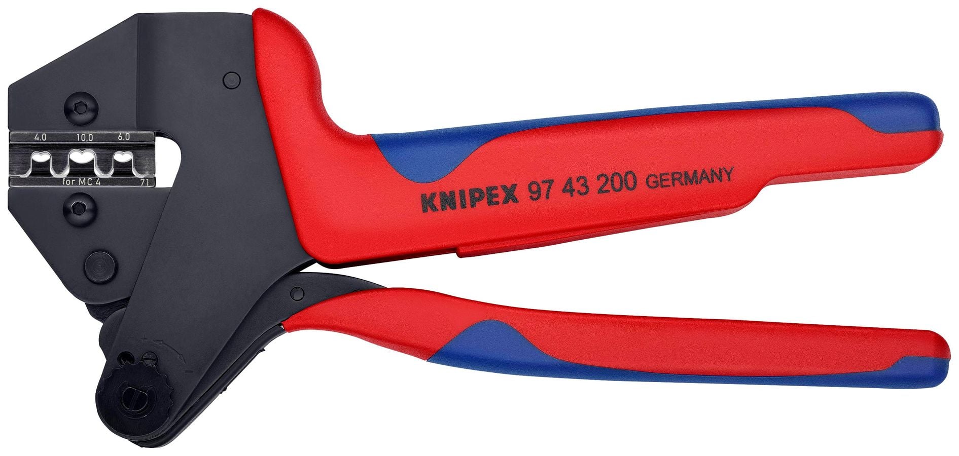 Knipex 97 49 71 Crimping Die for MC4/MC4 Evo 2 Connectors - mounted in crimp system pliers