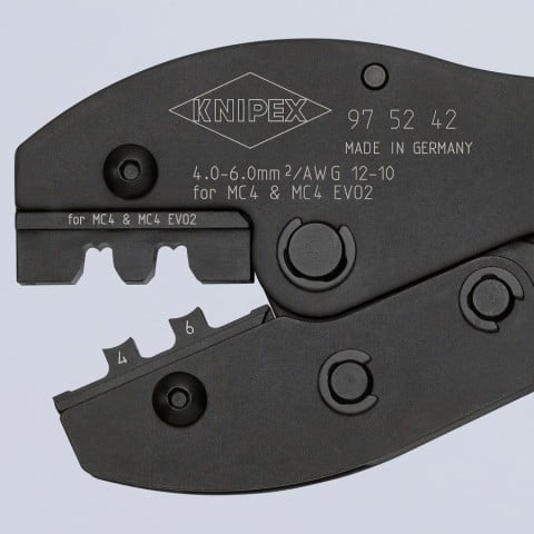 Knipex 97 52 42 PreciForce Crimping Pliers for MC4/MC4 Evo 2 - highlight detail
