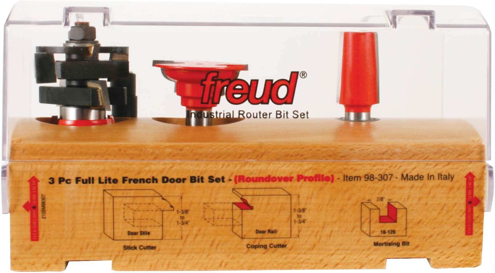 Freud 98-307 3 Piece French Door Router Bit Set