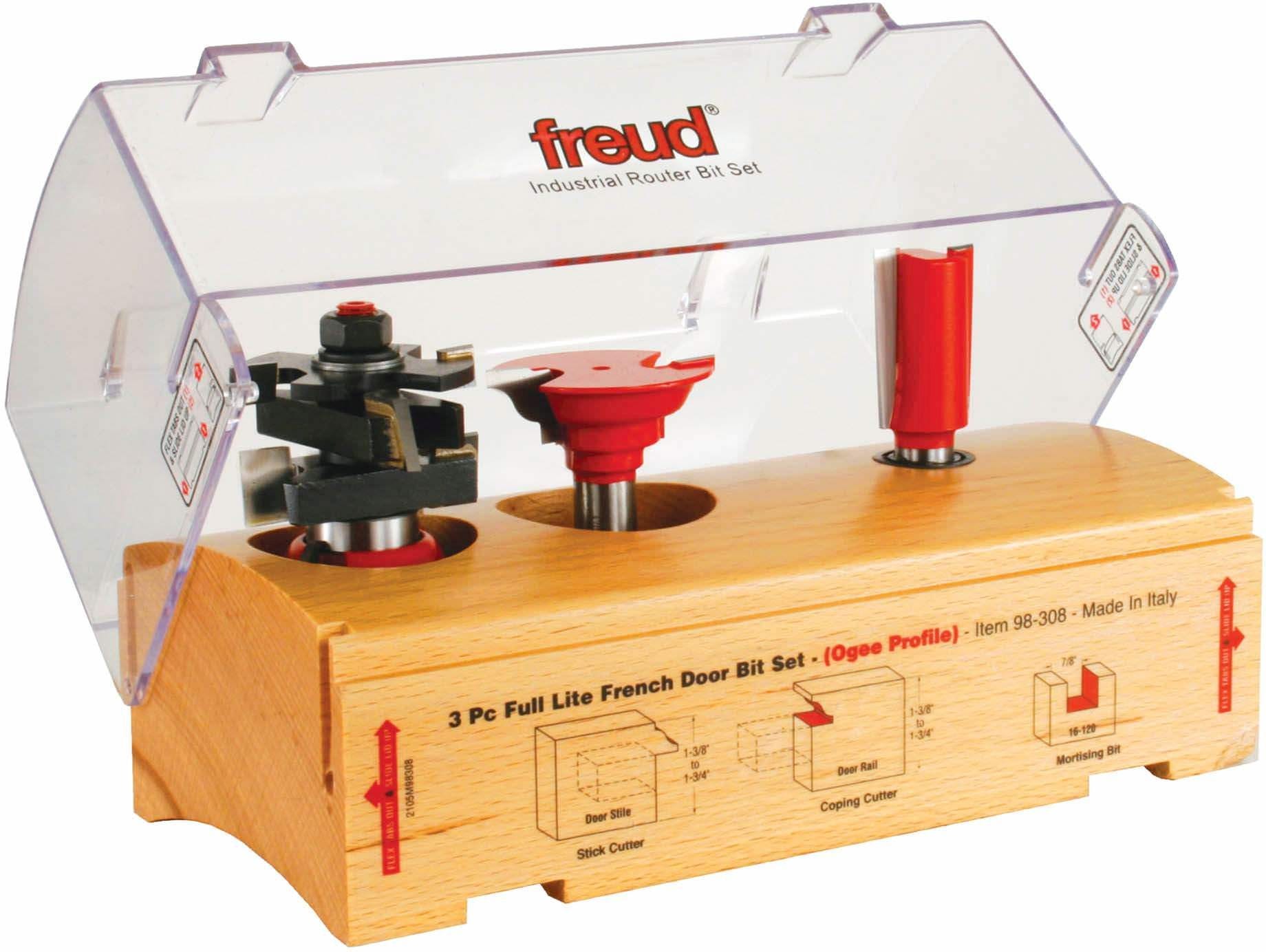 Freud 98-308 3 Piece French Door Router Bit Set