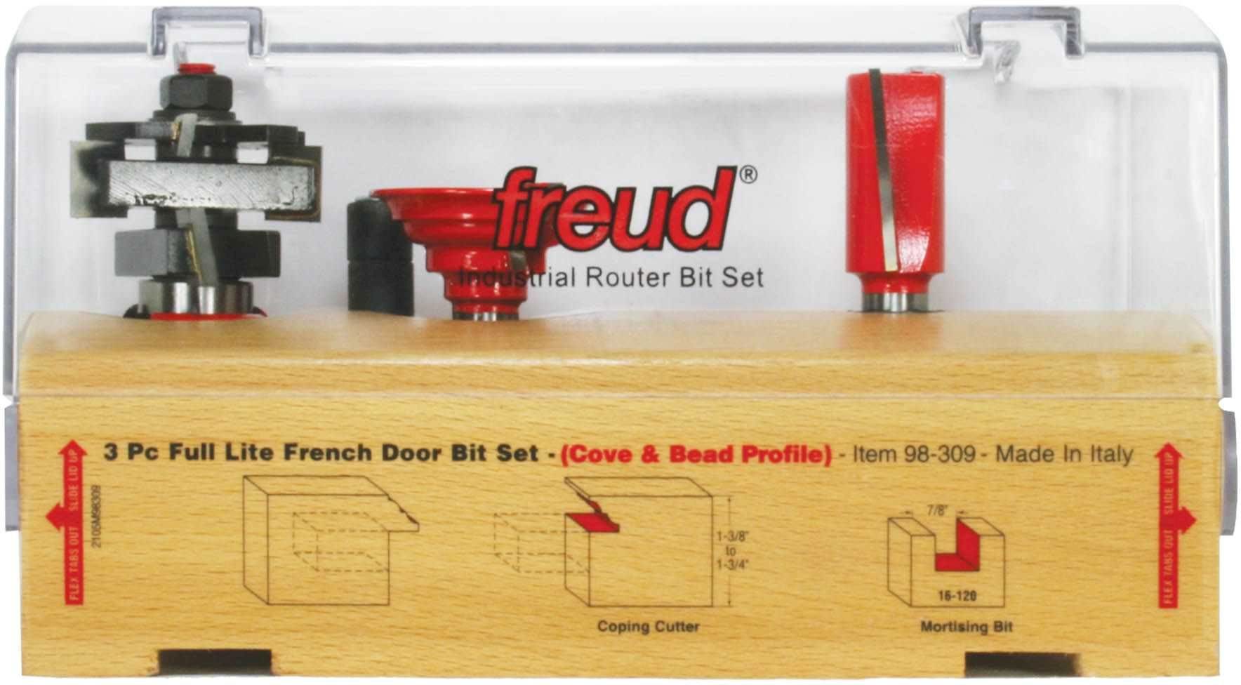 Freud 98-309 3 Piece French Door Router Bit Set