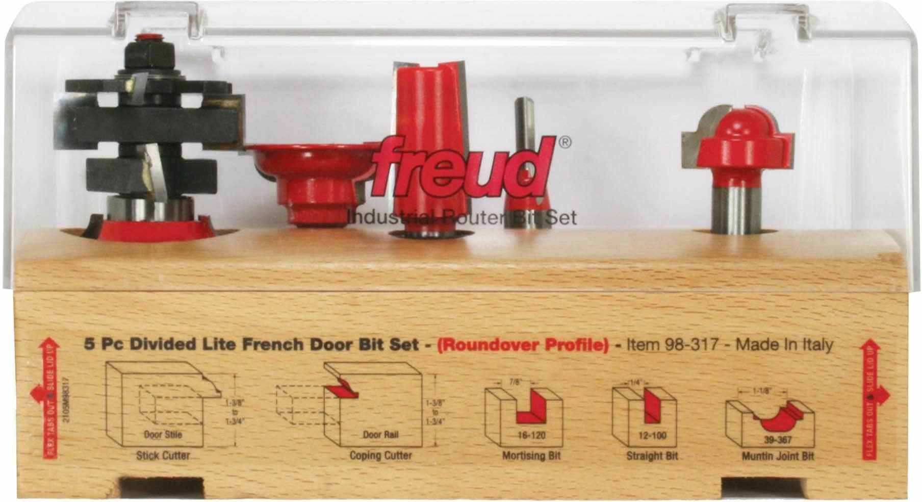 Freud 98-317 5 Piece French Door Router Bit Set