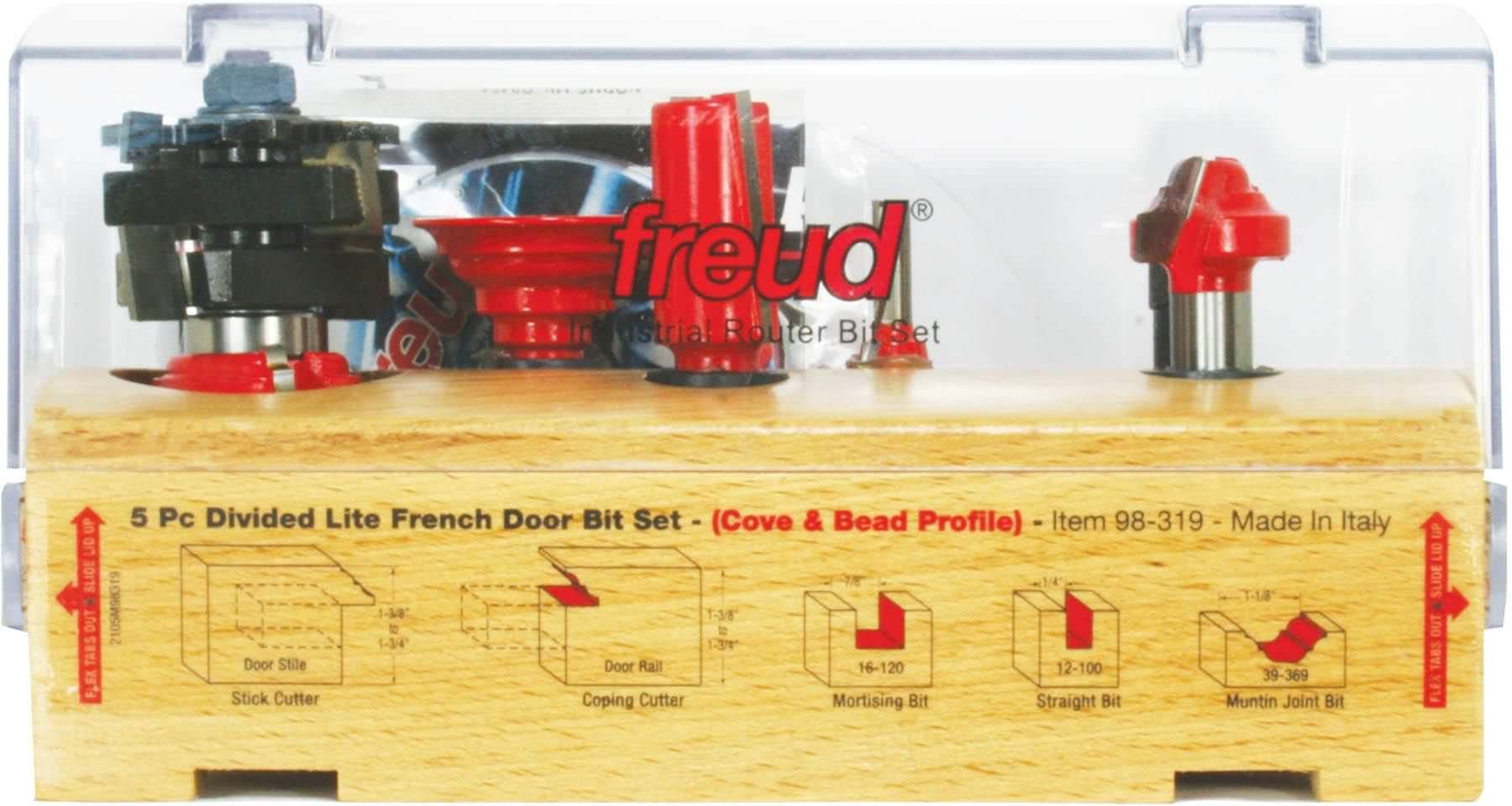 Freud 98-319 5 Piece French Door Router Bit Set