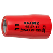 Knipex 98 37 11 Hex Socket, 3/8" Drive-1000V Insulated, 11 mm