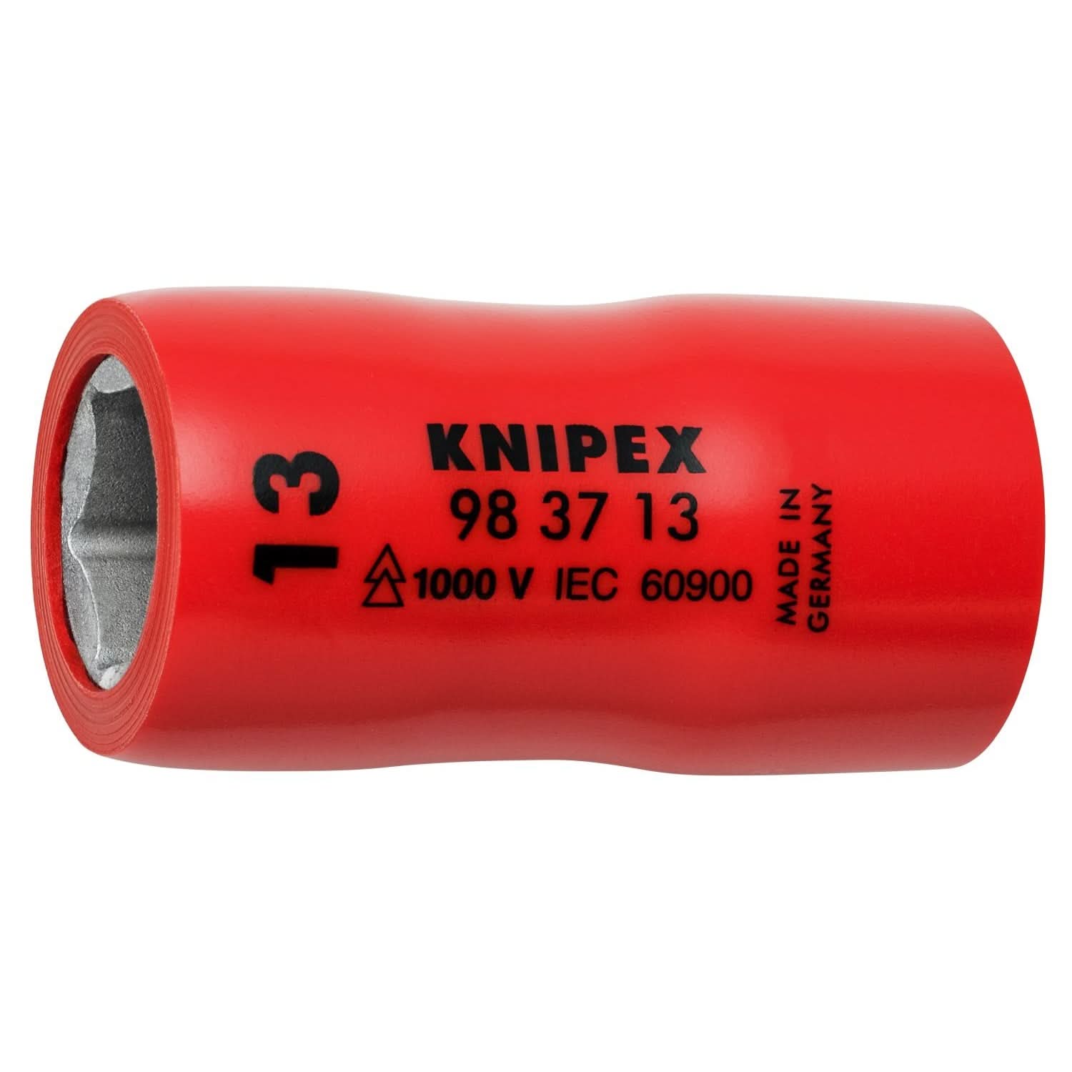 Knipex 98 37 13 Hex Socket, 3/8" Drive-1000V Insulated, 13 mm
