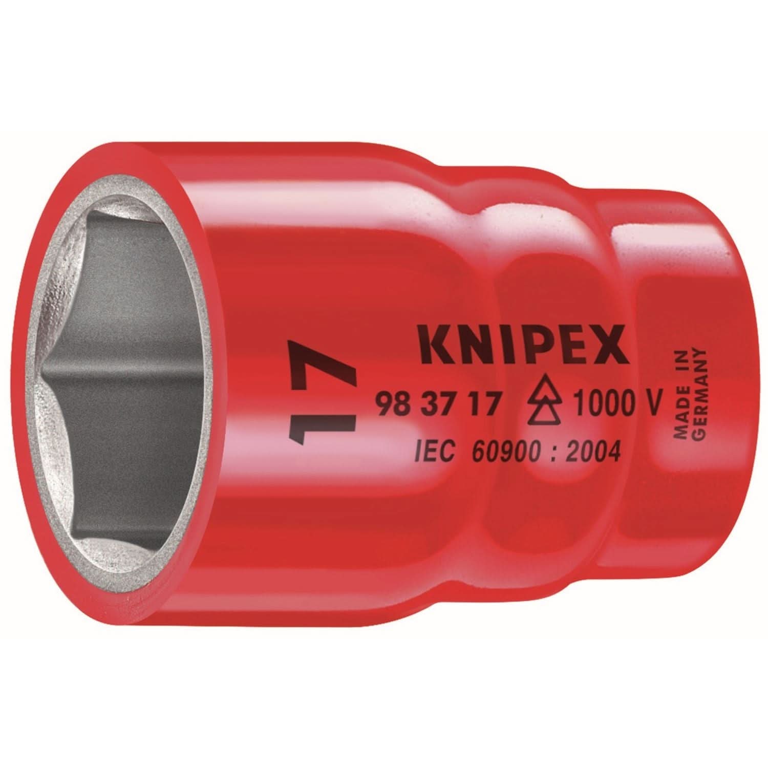Knipex 98 37 19 Hex Socket, 3/8" Drive-1000V Insulated, 19 mm
