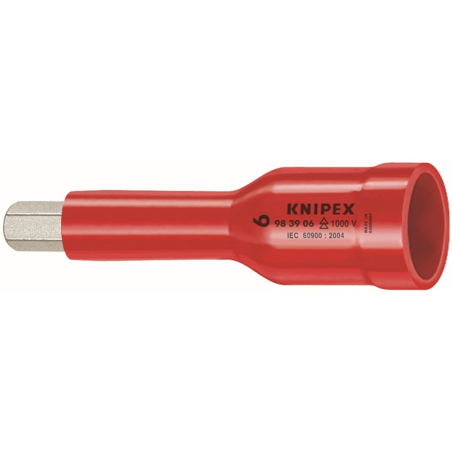 Knipex 98 39 08 Hex Socket, 3/8" Drive-1000V Insulated, 8 mm