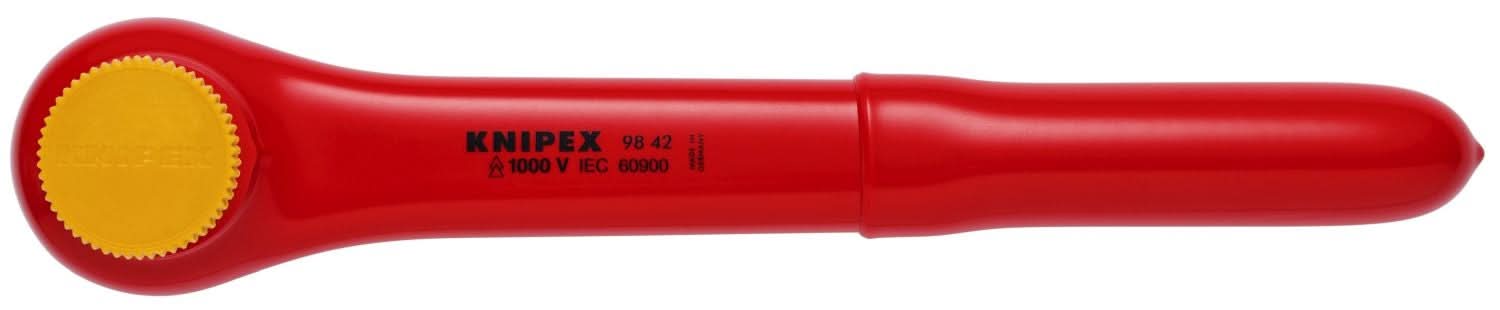Knipex 98 42 Reversible Ratchet, 1/2" Drive-1000V Insulated