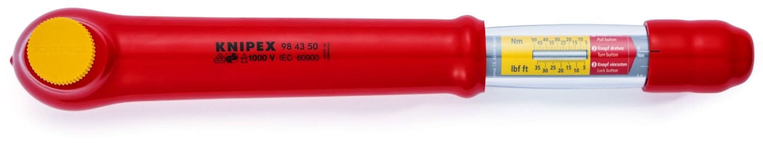Knipex 98 43 50 Torque Wrench, 1/2" Drive-1000V Insulated