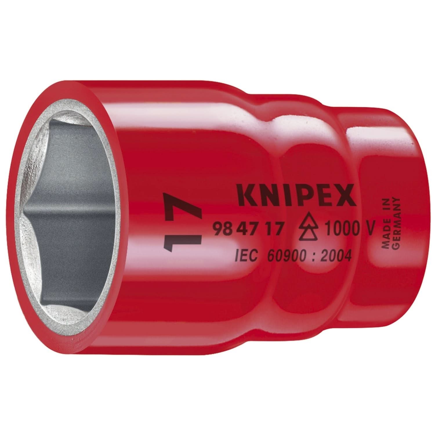 Knipex 98 47 17 Hex Socket, 1/2" Drive-1000V Insulated, 17 mm