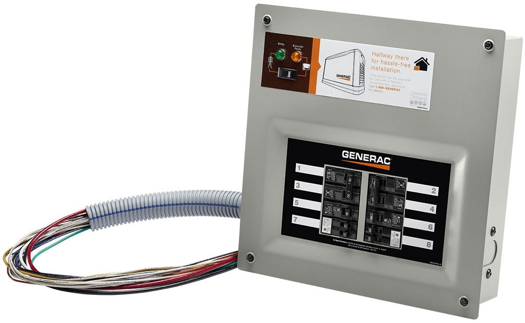 Generac 9854 50 Amp Indoor Transfer Switch Kt for 10-16 circ, Stand-alone, Upgradeable
