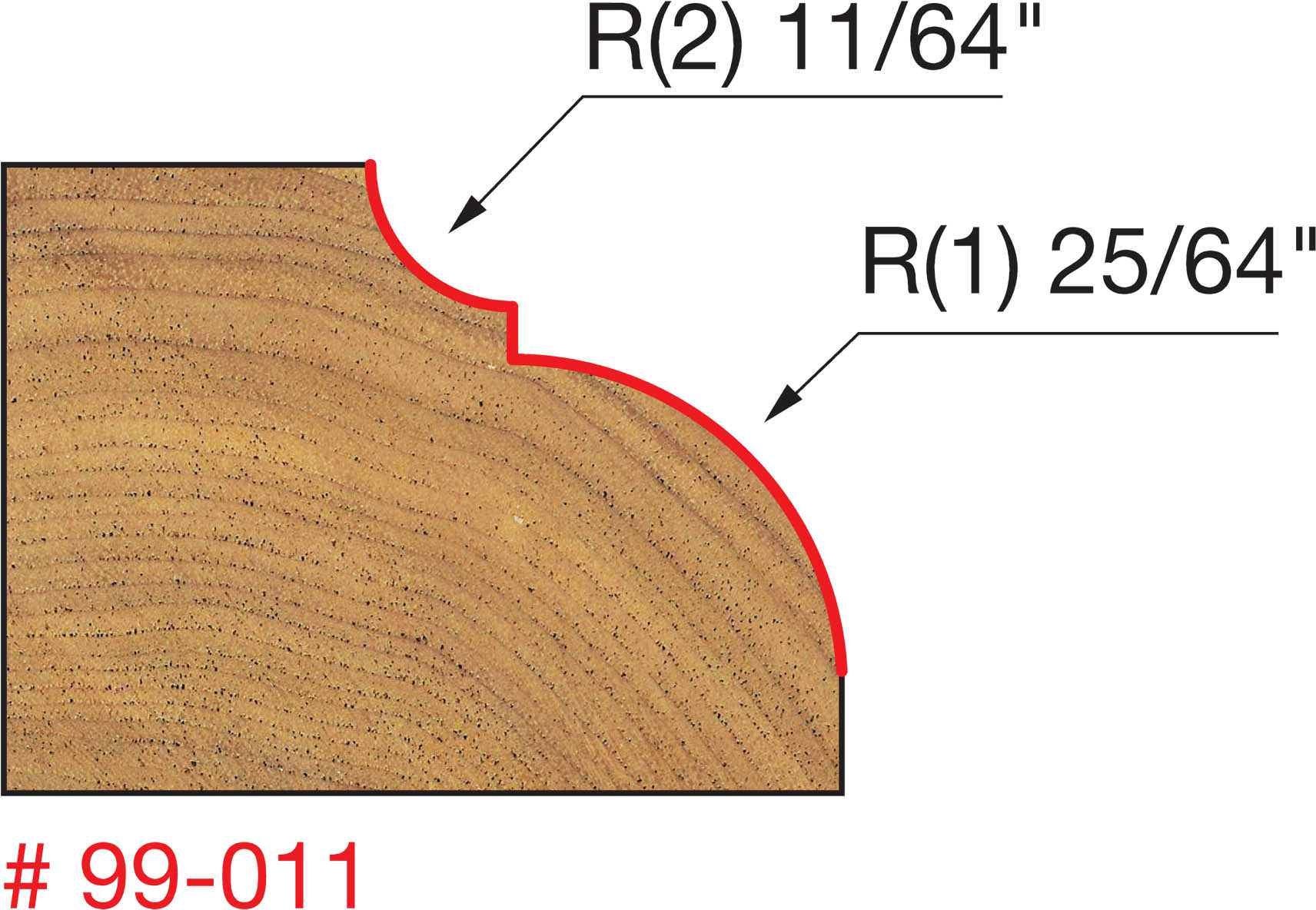 Freud 99-011 1-5/8-Inch Table Top Edge Classical Bold Router Bit (Quadra-Cut)
