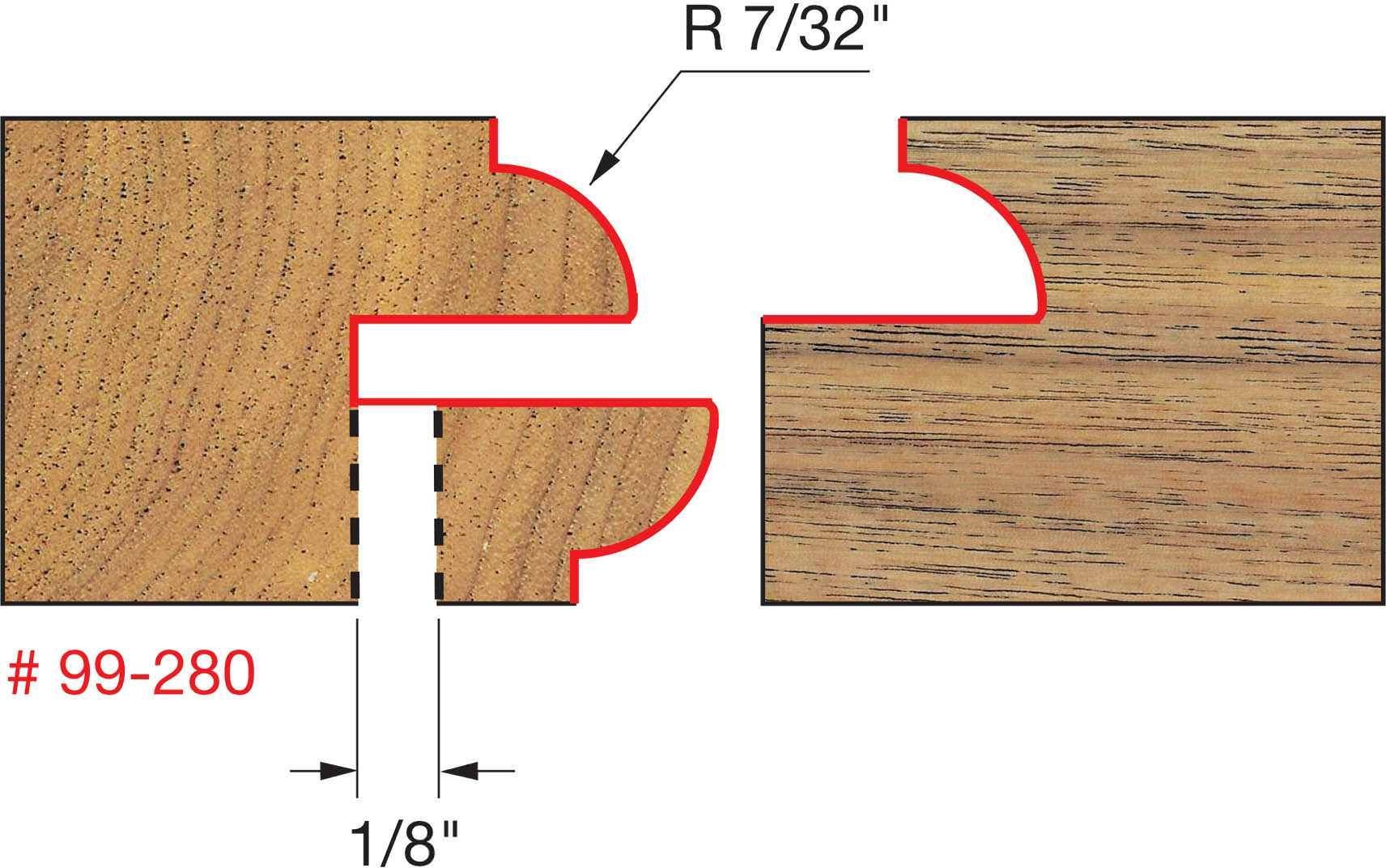 Freud 99-280 2-3/8-Inch Recoverable Bead Glass Door Router Bit Sets