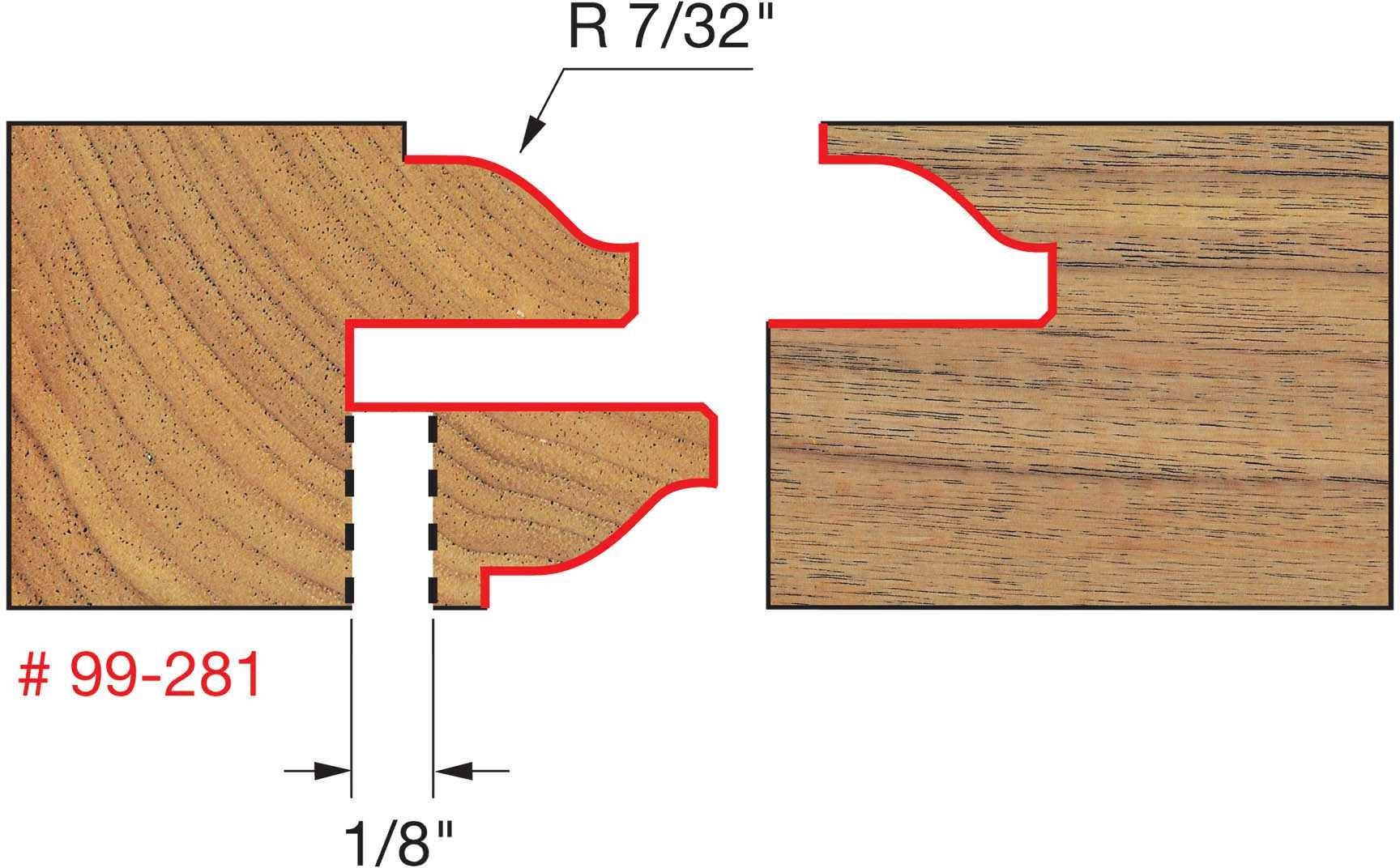 Freud 99-281 2-3/8-Inch Recoverable Bead Glass Door Router Bit Sets