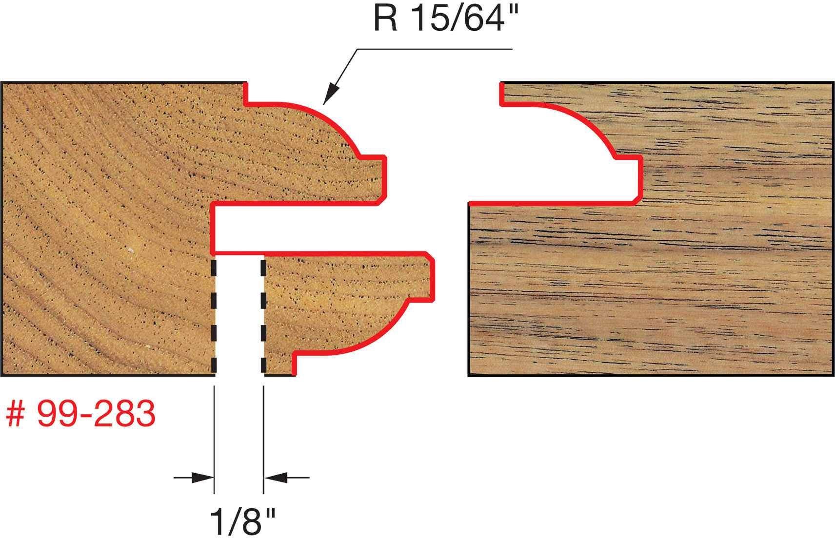 Freud 99-283 2-3/8-Inch Recoverable Bead Glass Door Router Bit Sets