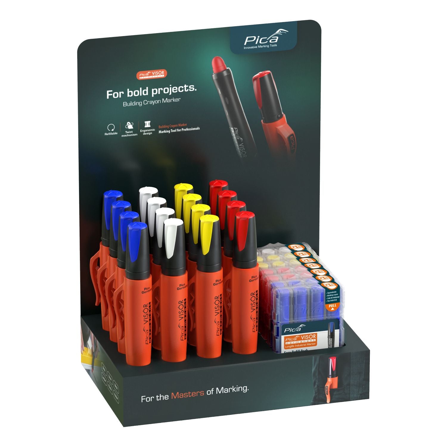 Pica 990/1 Building Crayon Marker Felt-Tip, 16-Pack – Tool Nut