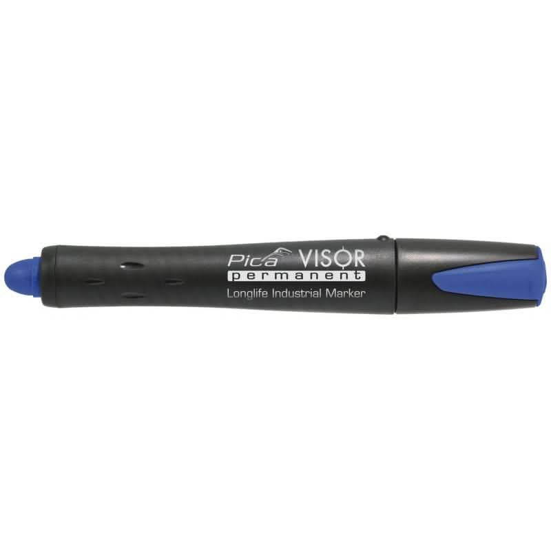 Pica VISOR Luminescent Permanent Marker, Blue with Refill 4-Pack
