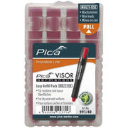 Pica 991/40 VISOR Luminescent Permanent Marker Refill, Red (4-Pack)