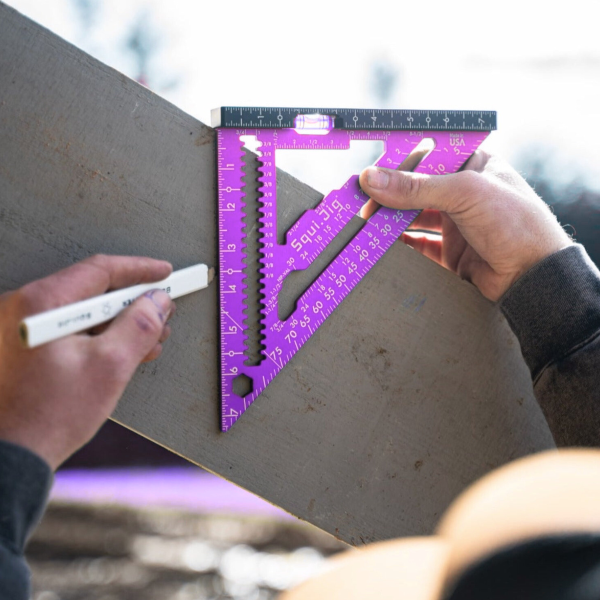 SquiJig Fusion Pro 7.5-in. Rafter Square w/ Level Heel, Purple, image 5