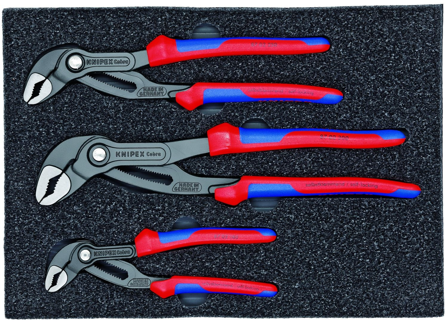Knipex 9K 00 80 05 US 3 Pc Cobra Water Pump Pliers Set