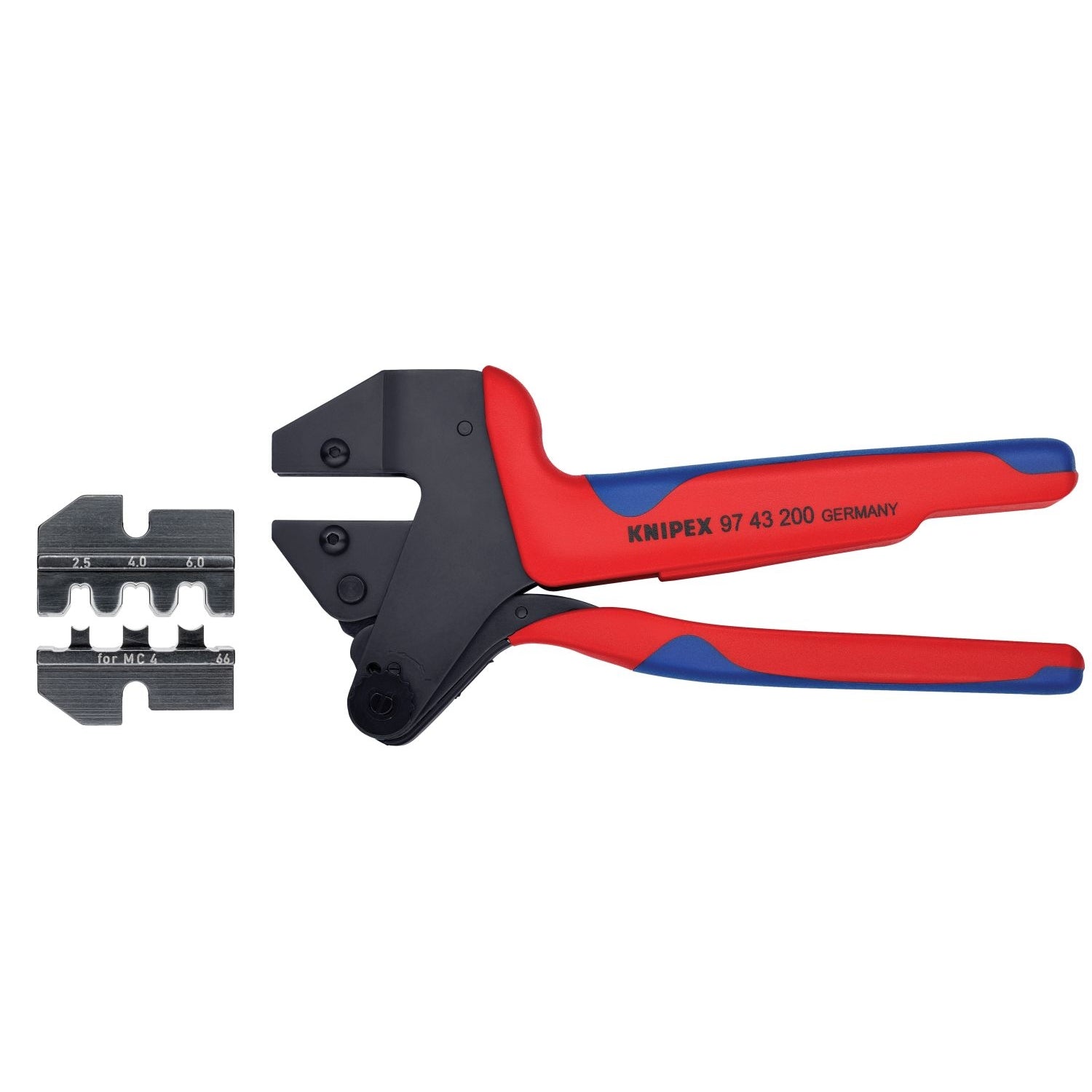 Knipex 9K 00 80 62 US Crimp System Pliers (97 43 200) and Crimp Die: Solar Connectors for MC4 Multi Contact (97 49 66) Packaged In A Protective Plastic Case