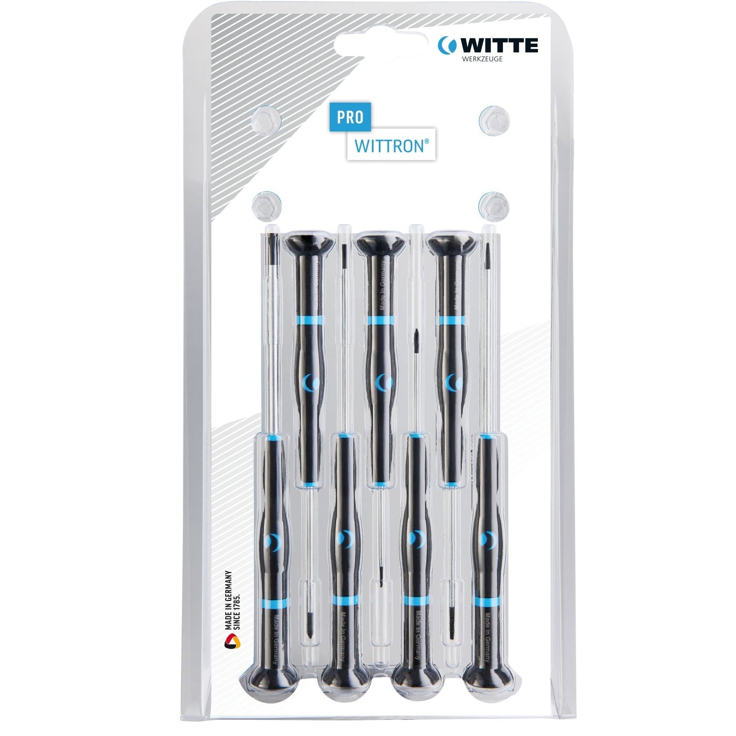 Witte 9T 89342 WITTRON 7 Pc Slotted And Phillips Set in Clamshell