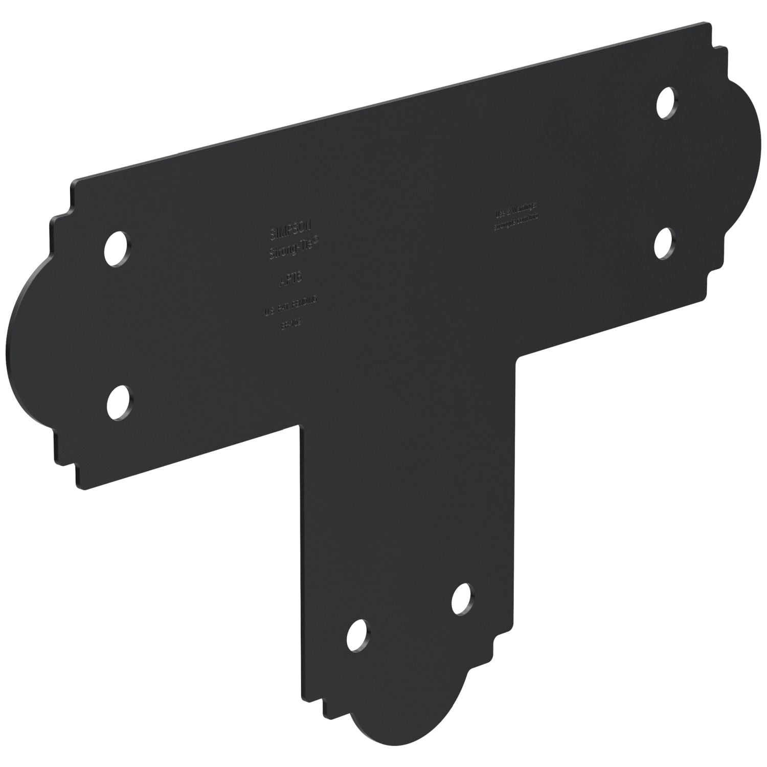 Simpson Strong-Tie APT6 Outdoor Accents Mission Collection ZMAX, Black Powder-Coated T Strap for 6x6