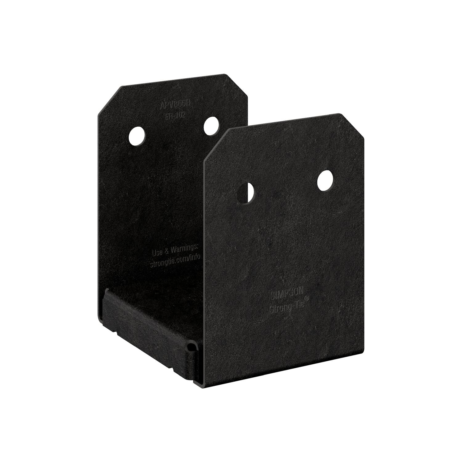 Simpson Strong-Tie Outdoor Accents Avant Collection ZMAX, Black Powder-Coated Post Base for 6x6 Rough (APVB66R)