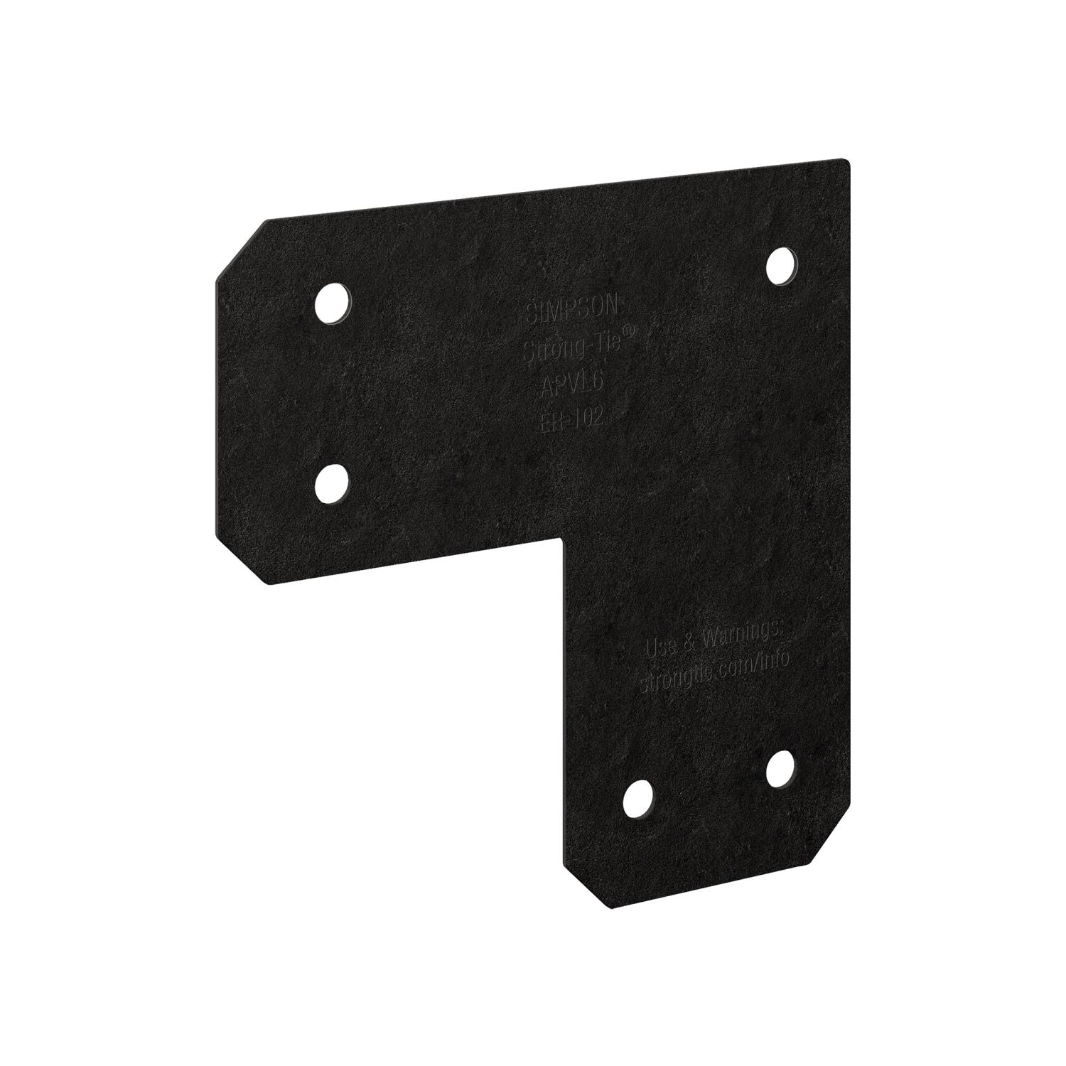 Simpson Strong-Tie Outdoor Accents Avant Collection ZMAX, Black Powder-Coated L Strap for 6x6 (APVL6)