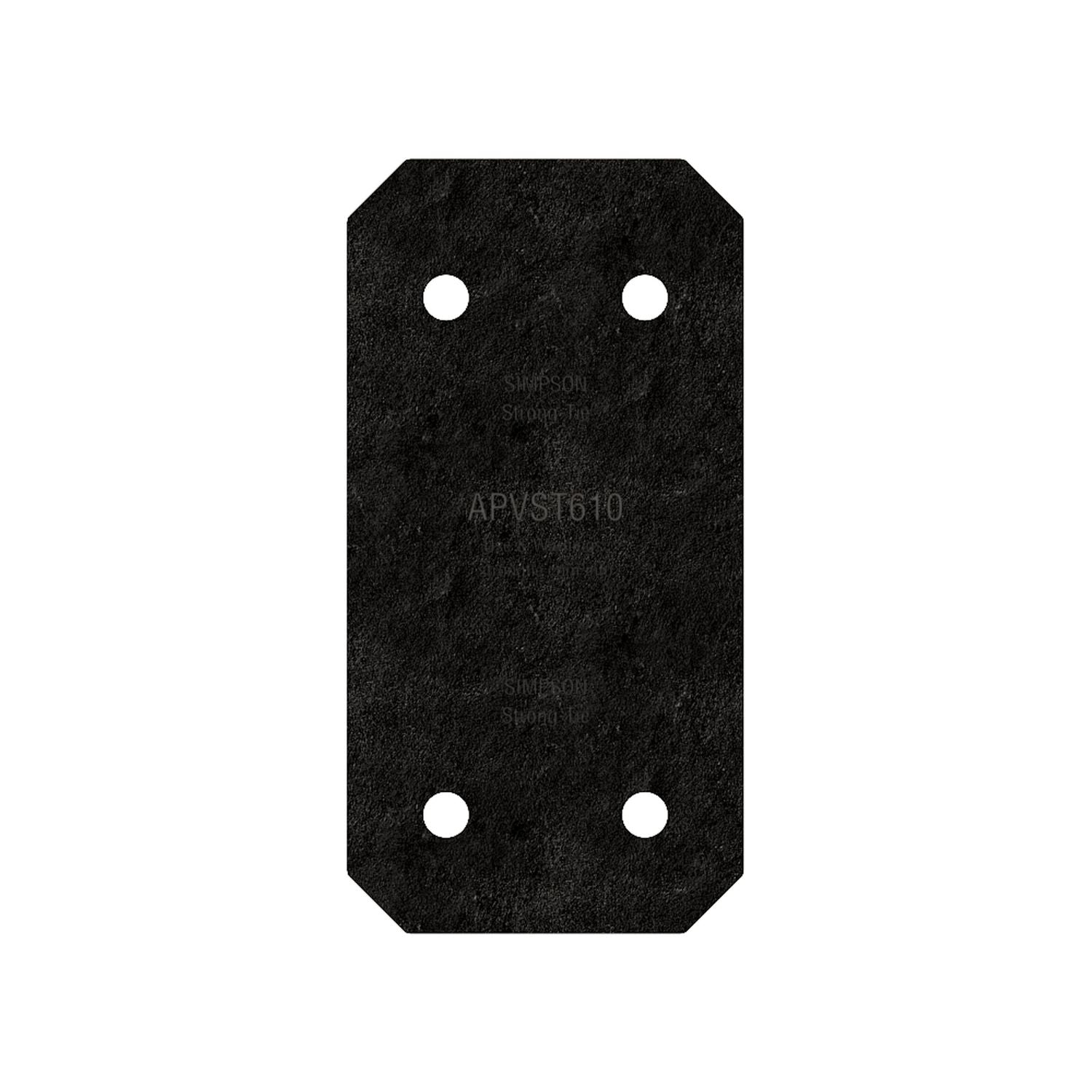 Simpson Strong-Tie APVST610 Outdoor Accents Avant Collection 5-in. x 9-3/4-in. ZMAX, Black Powder-Coated Strap for 6x