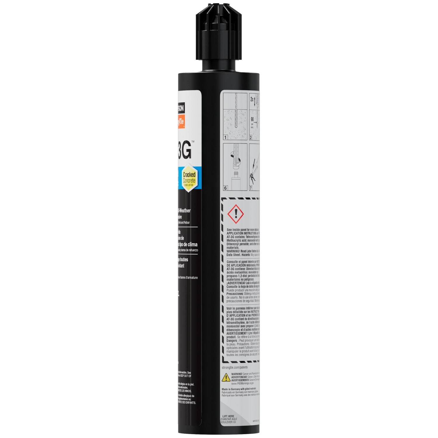 Simpson Strong-Tie AT3G10 AT-3G 9.5-oz. High-Strength Acrylic Anchoring Adhesive Cartridge w/ Nozzle