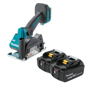 Makita XCM01Z 18V LXT Lithium-Ion Brushless Cordless 3" Cut-Off Tool with 18V LXT 5.0Ah Batteries, 2-Pack
