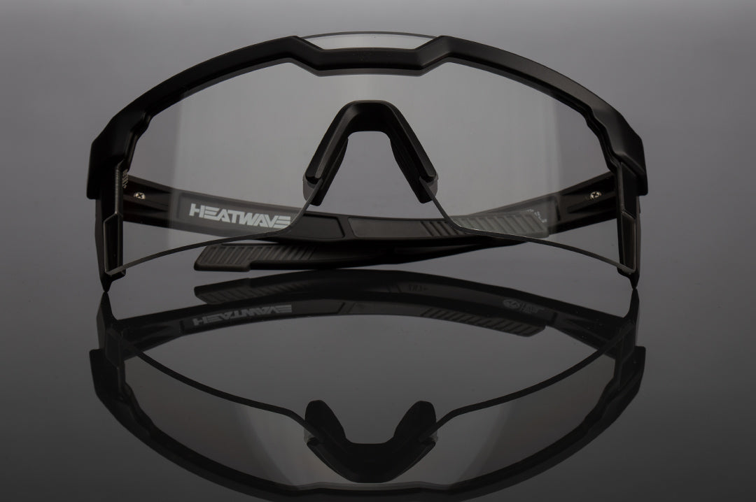 Heat Wave Future Tech Black Frame Clear Lens Z87+ Sunglasses