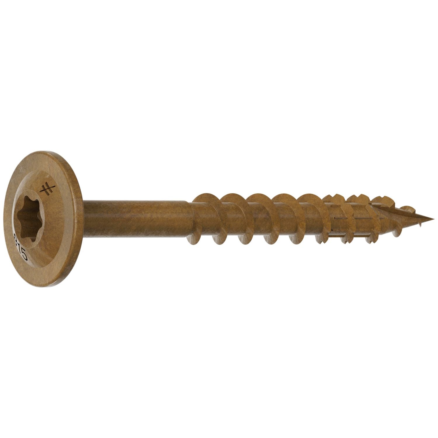 Simpson Strong-Tie CBT08112R300 Wafer-Head Construction Screw,  #8 x 1-1/2-in. T20, Quik Guard, Tan, 300-Pack