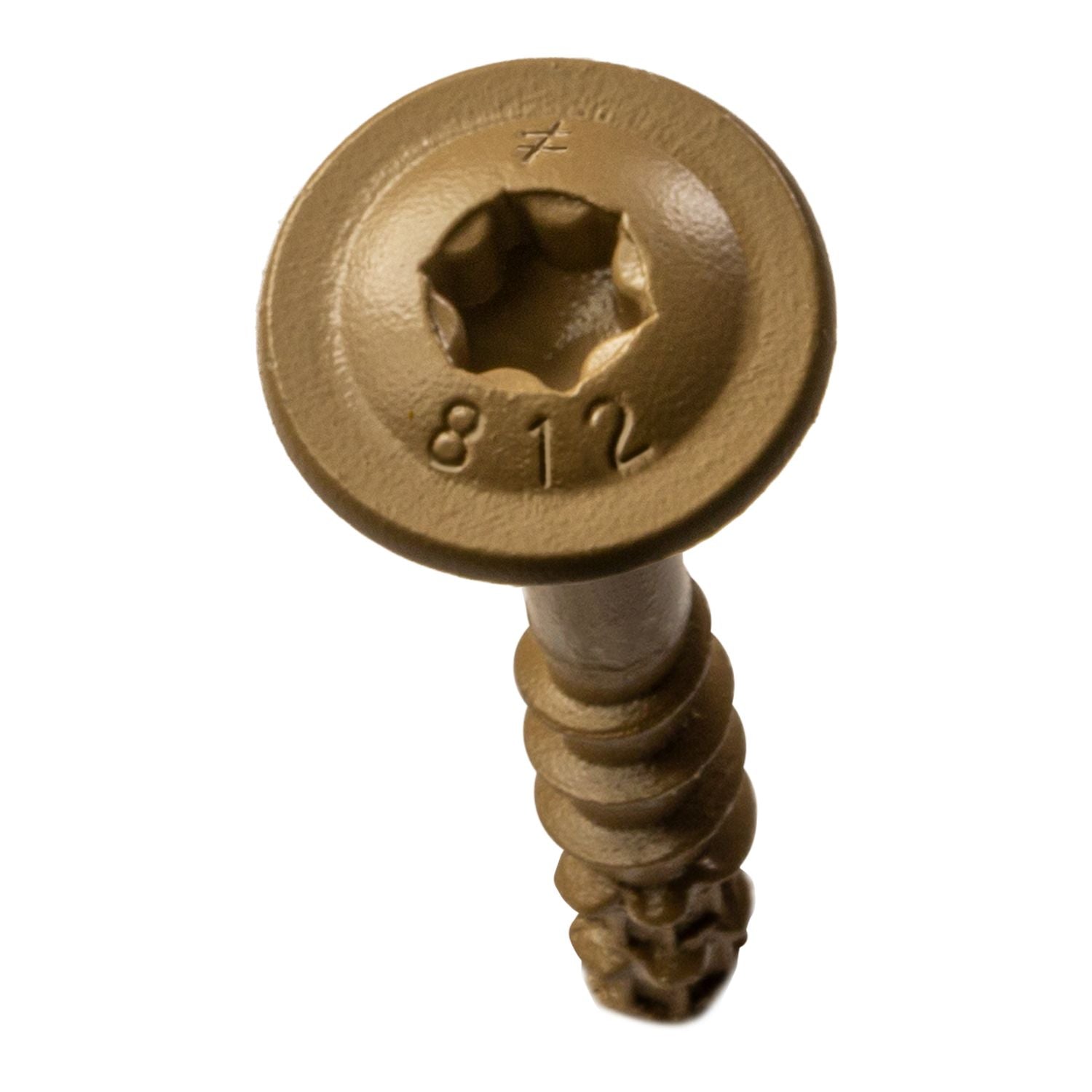 Simpson Strong-Tie CBT08114R100 Wafer-Head Construction Screw,  #8 x 1-1/4-in. T20, Quik Guard, Tan, 100-Pack