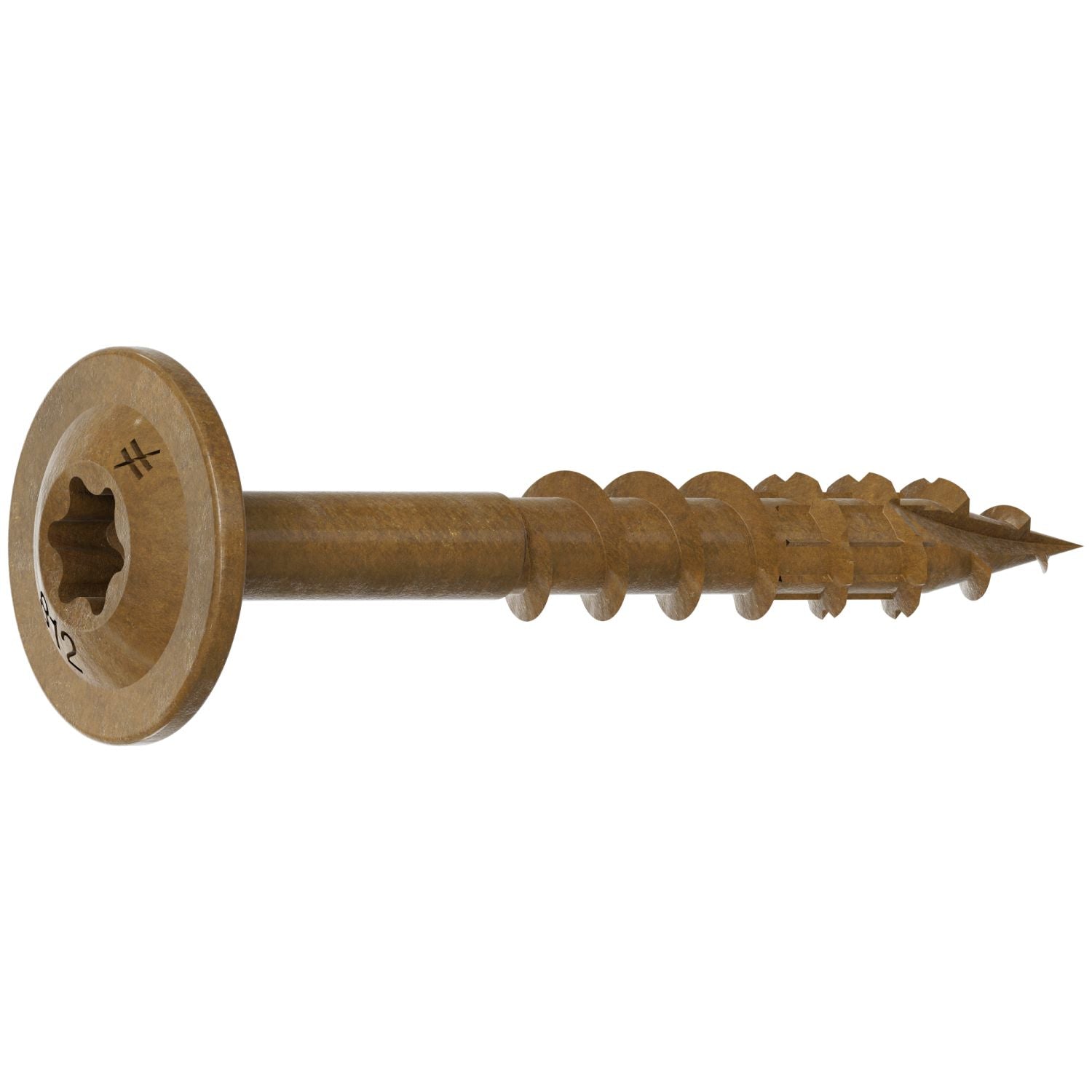 Simpson Strong-Tie CBT08114R100 Wafer-Head Construction Screw,  #8 x 1-1/4-in. T20, Quik Guard, Tan, 100-Pack