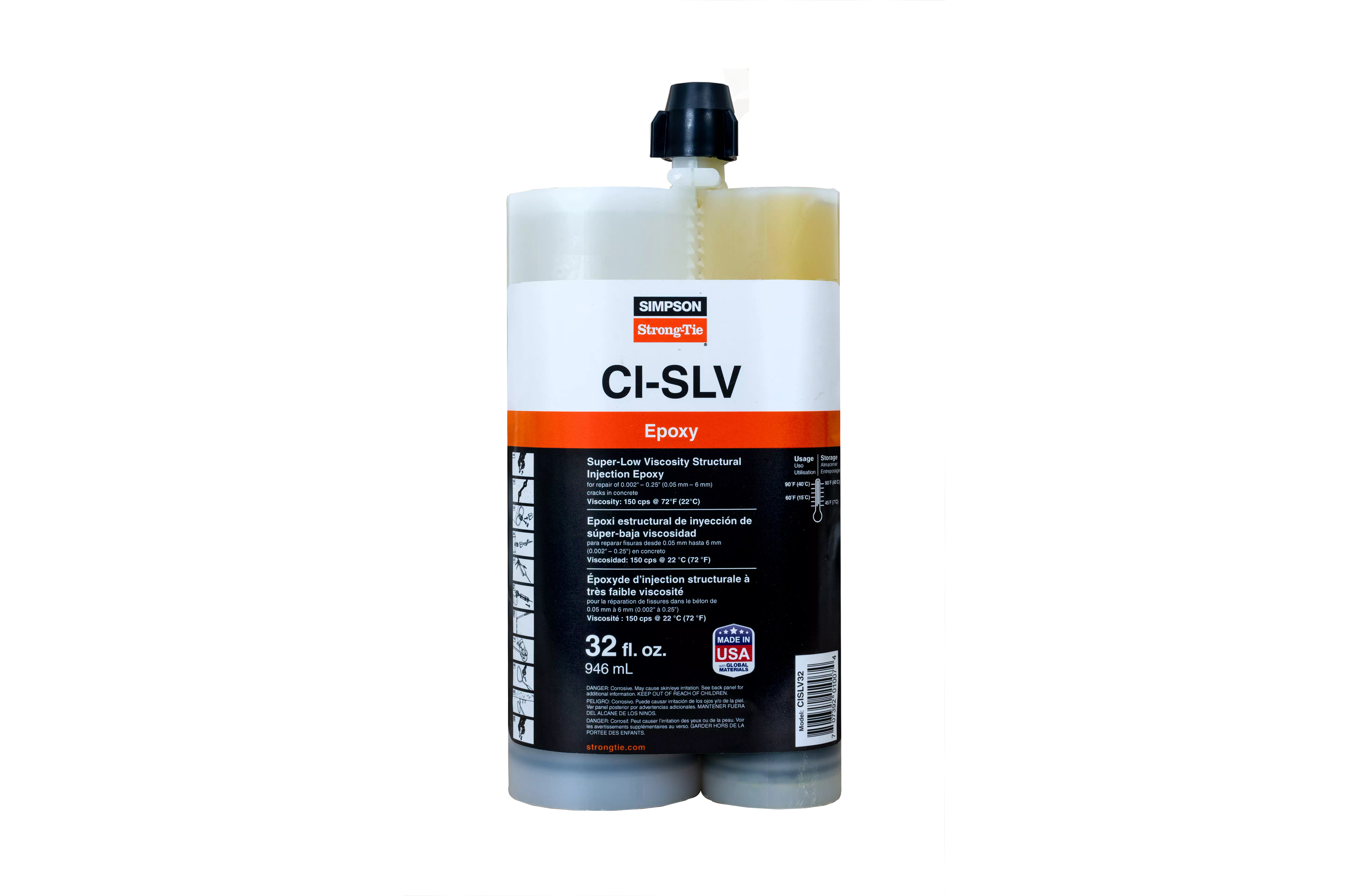 Simpson Strong-Tie CISLV32 CI-SLV Super-Low-Viscosity Structural Injection Epoxy, 32-oz.