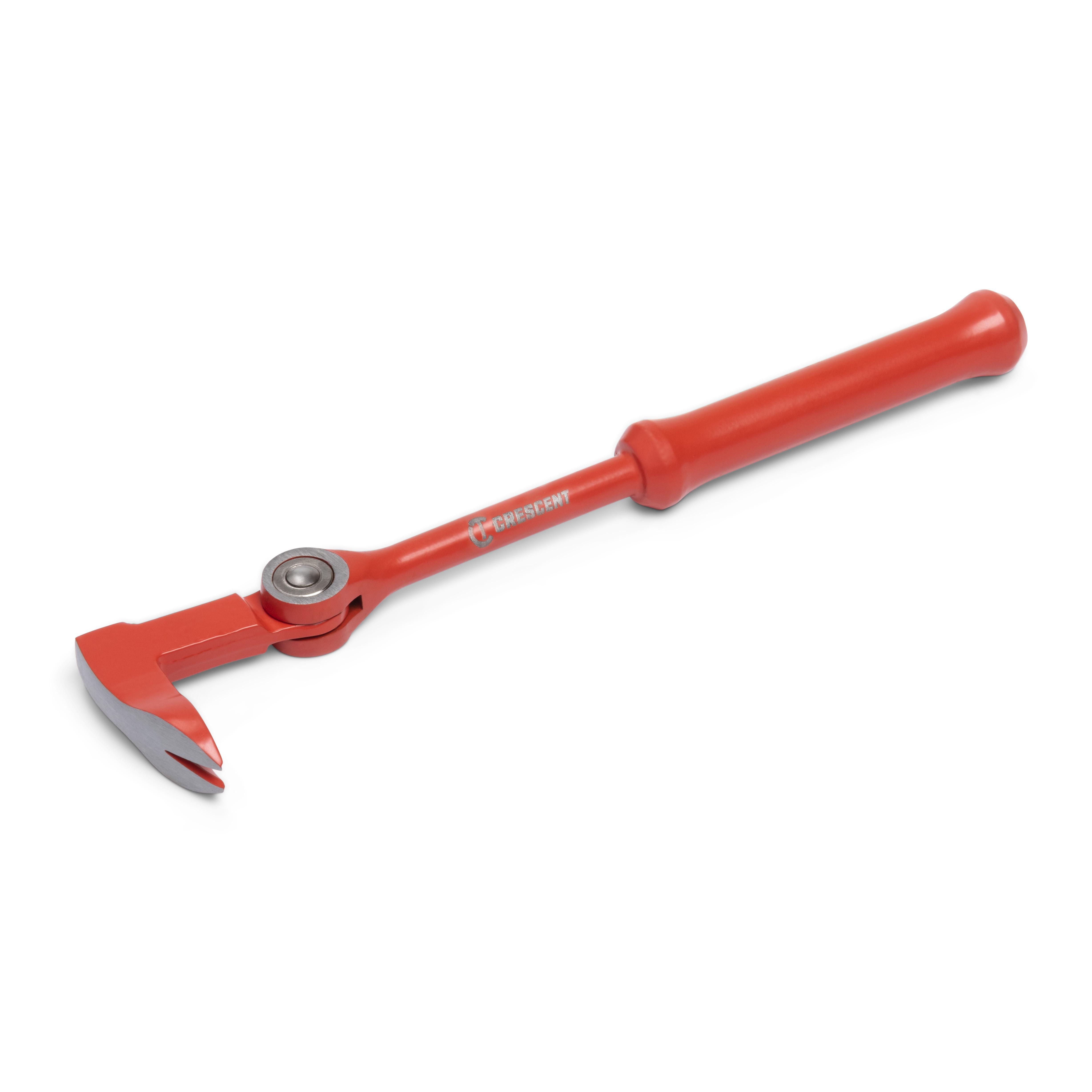 Close-up of the nail-pulling claw on the Crescent 12-in. Indexing Nail Puller