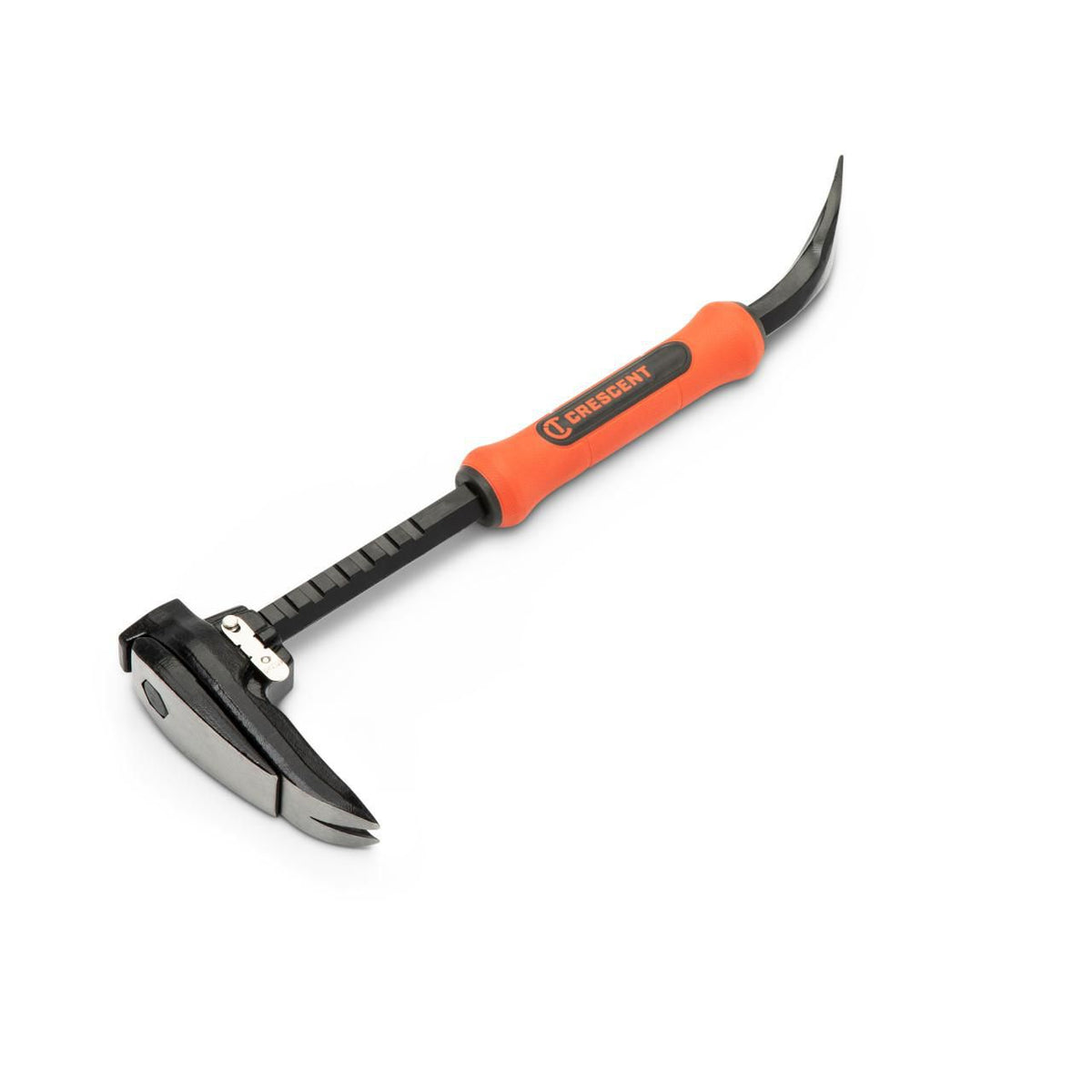 Crescent 16-in. Adjustable Pry Bar laying on its side showing the closed adjustable jaw and orange and black dual-material grip